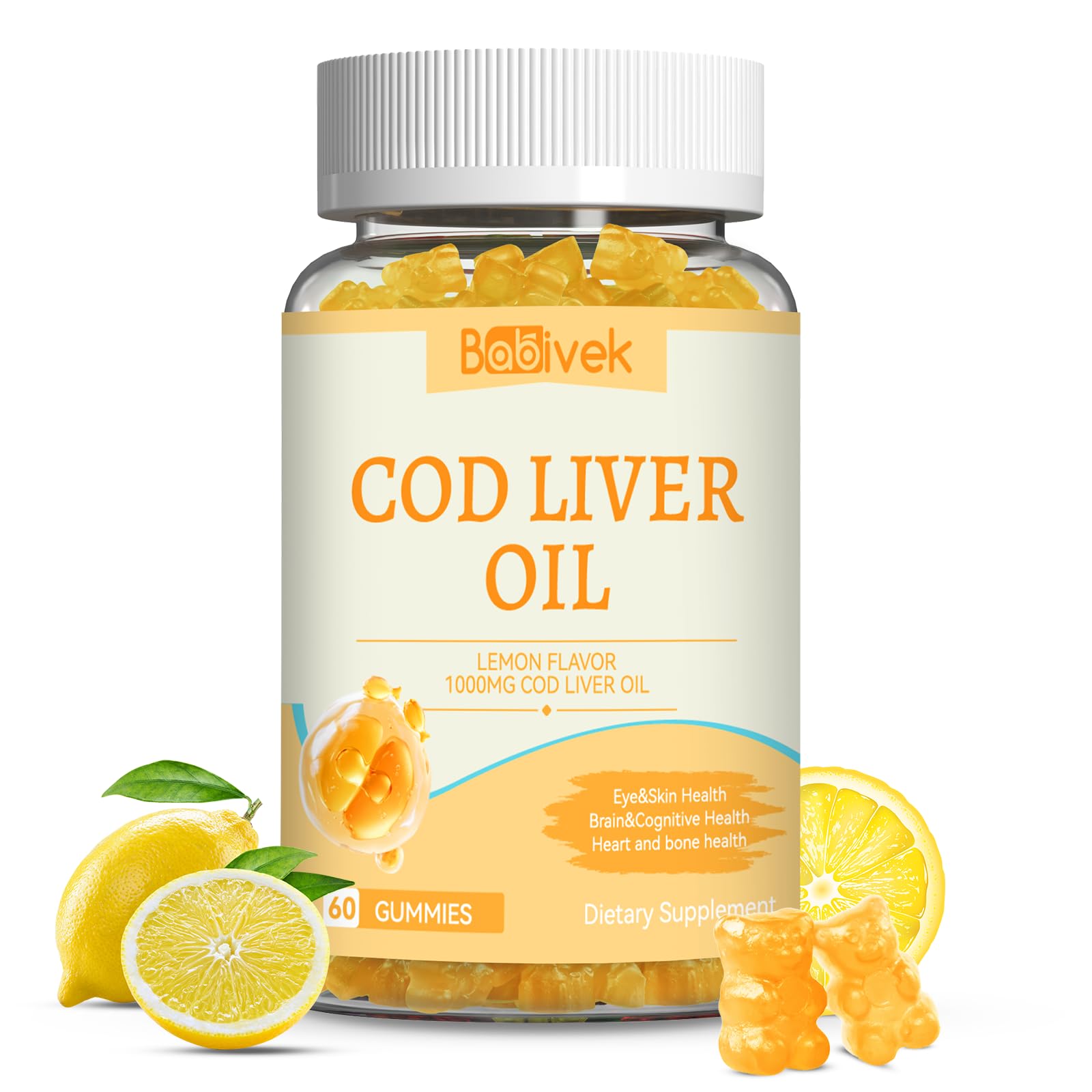 Babivek Cod Liver Oil Gummies 60 Count