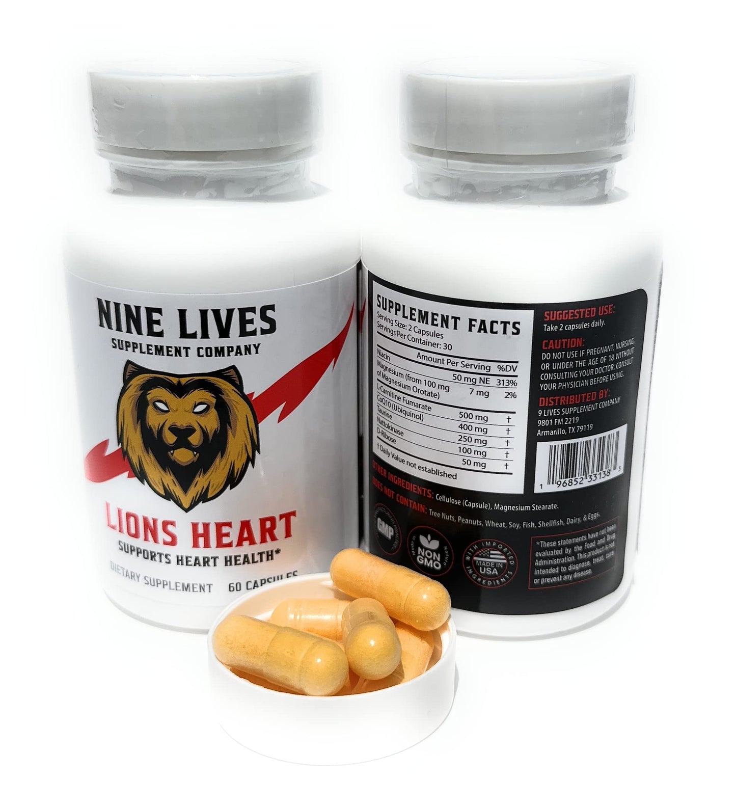 NINE LIVES Lions Heart Daily Life Supplement 60 Capsules