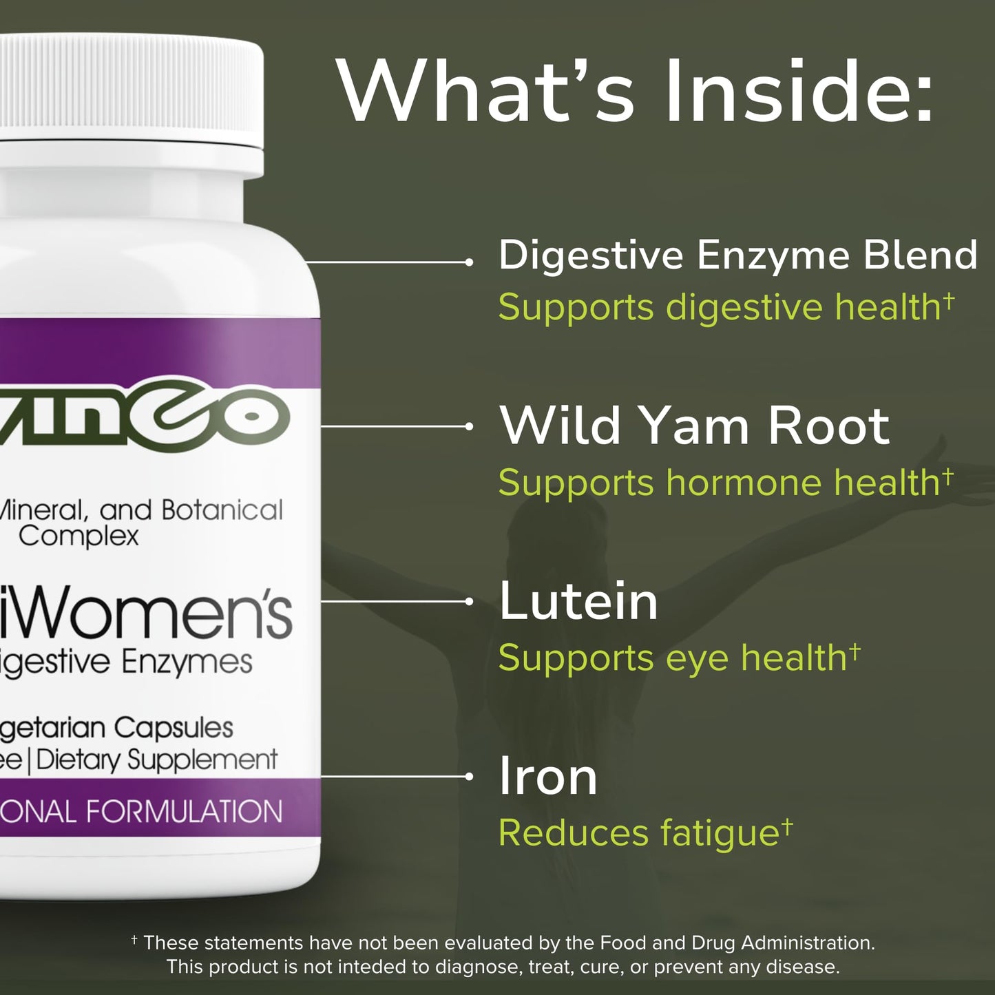 Vinco MultiWomen’s with Digestive Enzymes Daily Supplement 90 Capsules
