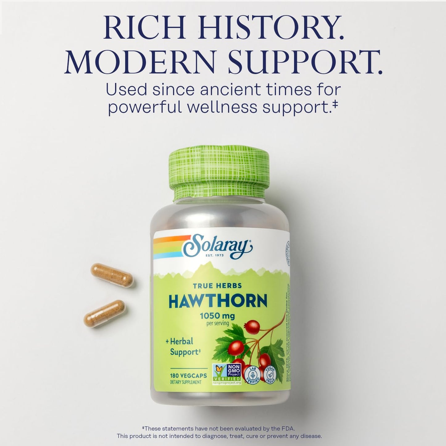 SOLARAY Hawthorn Berry Capsules 1050 mg, 360 Capsules