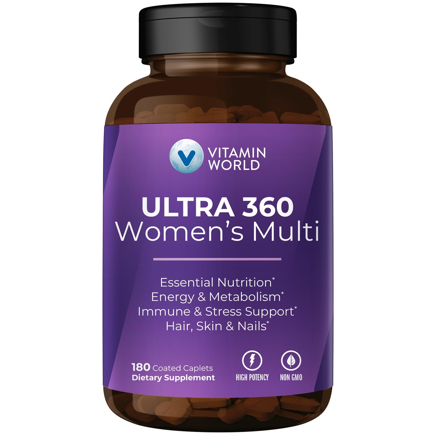 Vitamin World Ultra 360 Multivitamin for Women Caplets, 180 Count