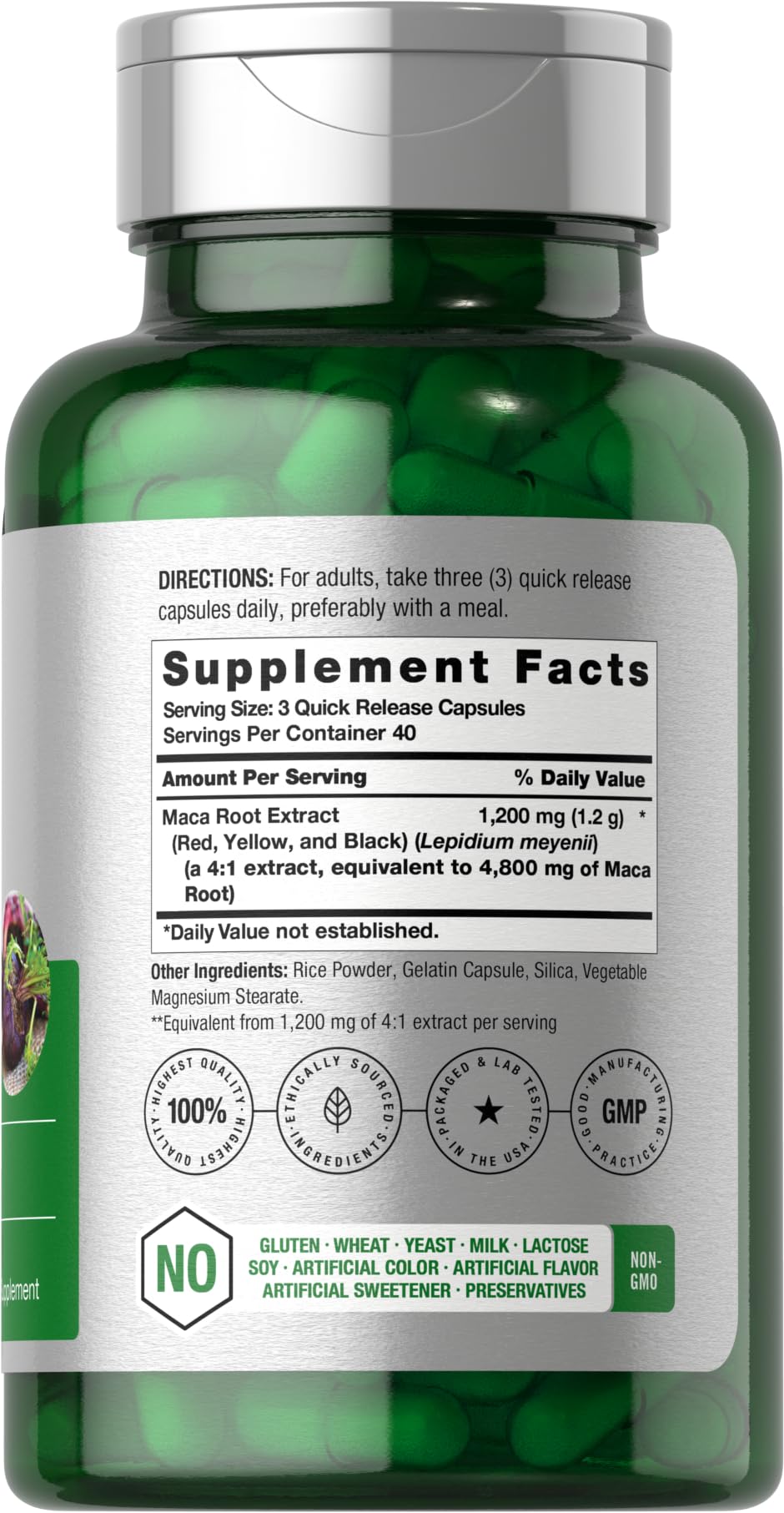 Horbäach Maca Root Capsules, 120 Count
