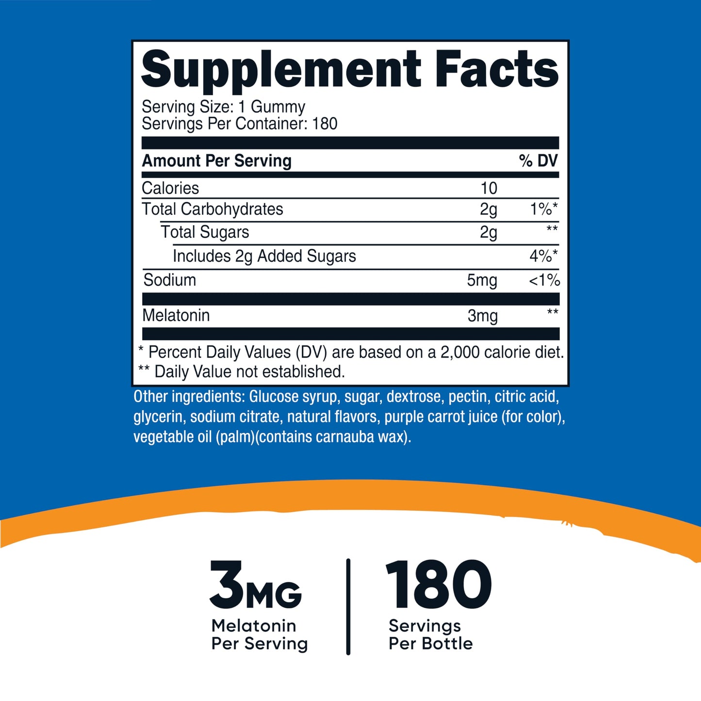 Nutricost Melatonin 3mg Gummies, 180 Count