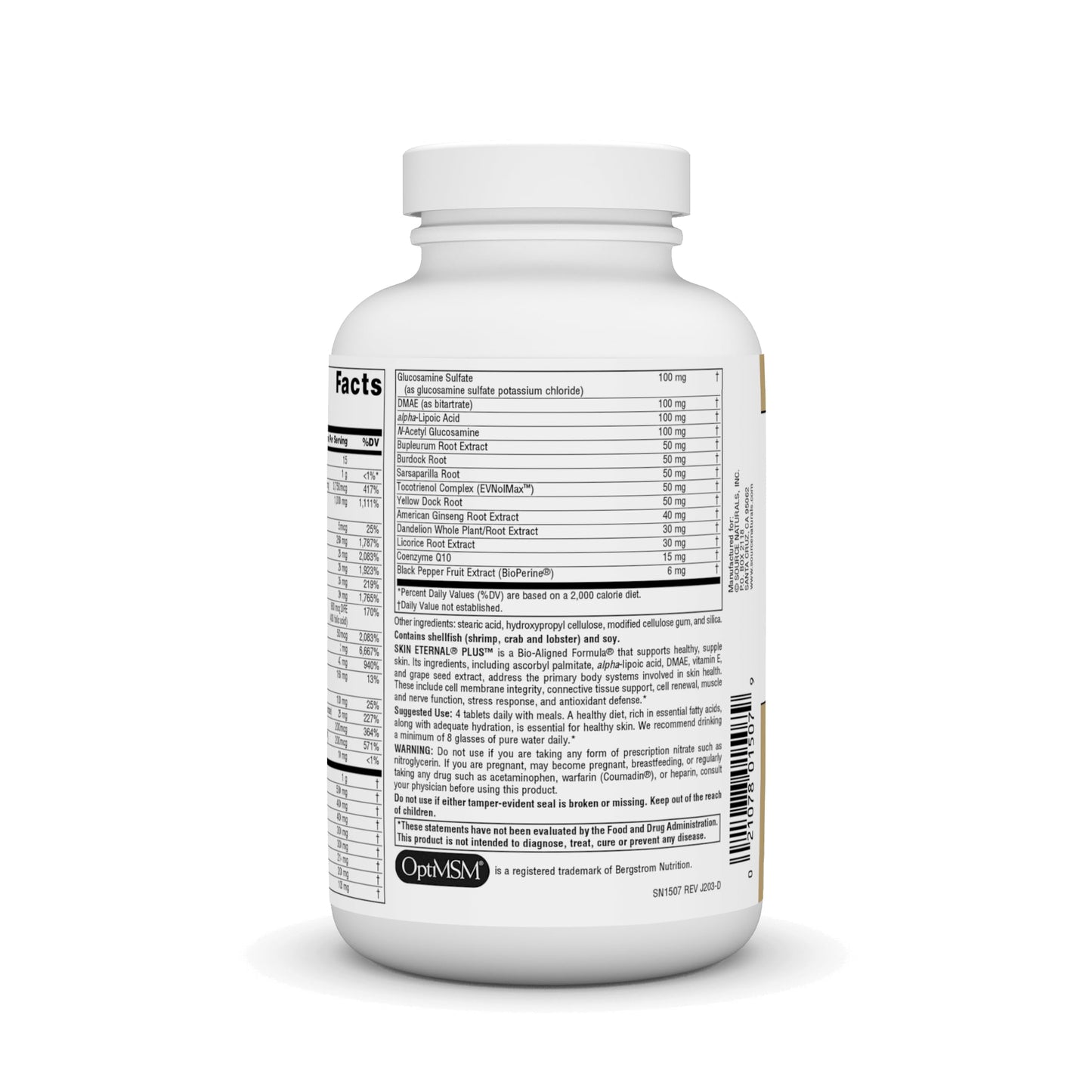 Source Naturals Skin Eternal Plus with C Ester, DMAE & Lipoic Acid Tablets, 120 Count