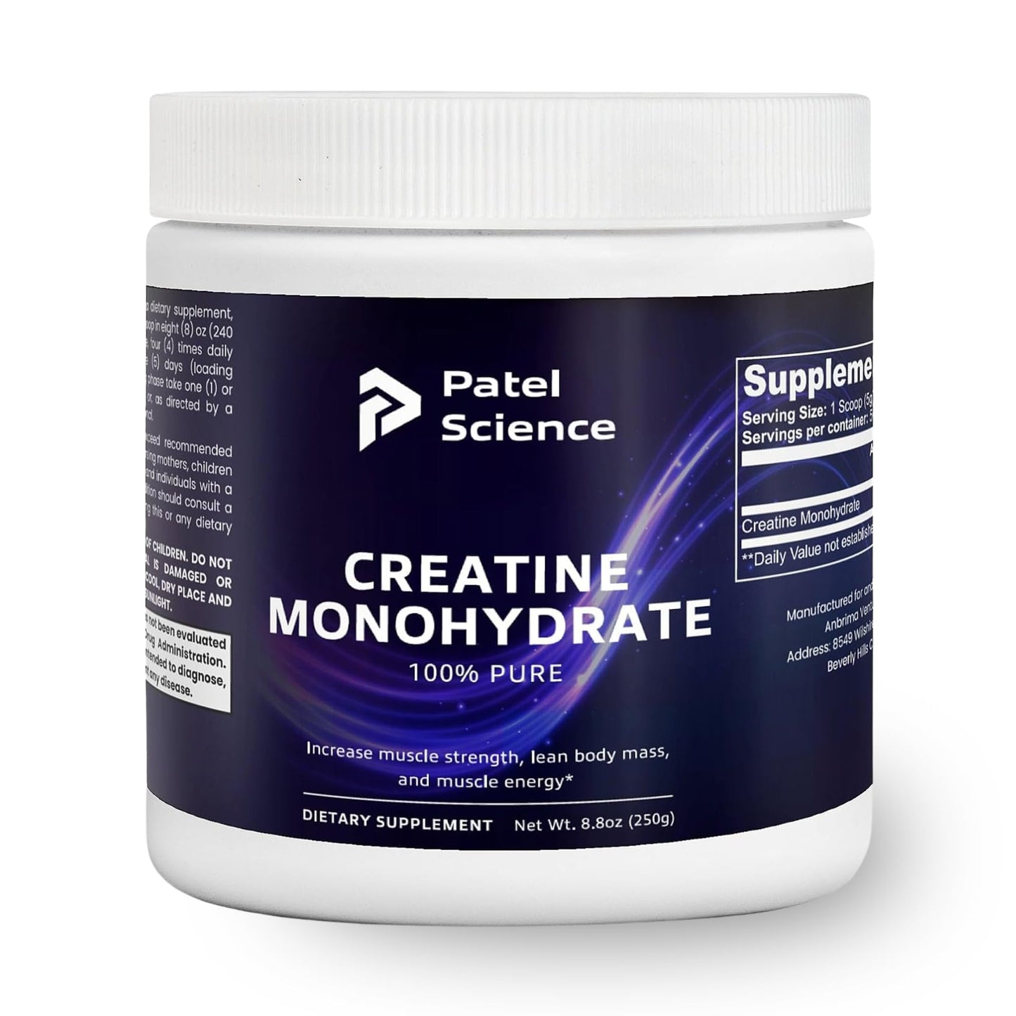 Patel Science Creatine Monohydrate Powder 0.65 oz