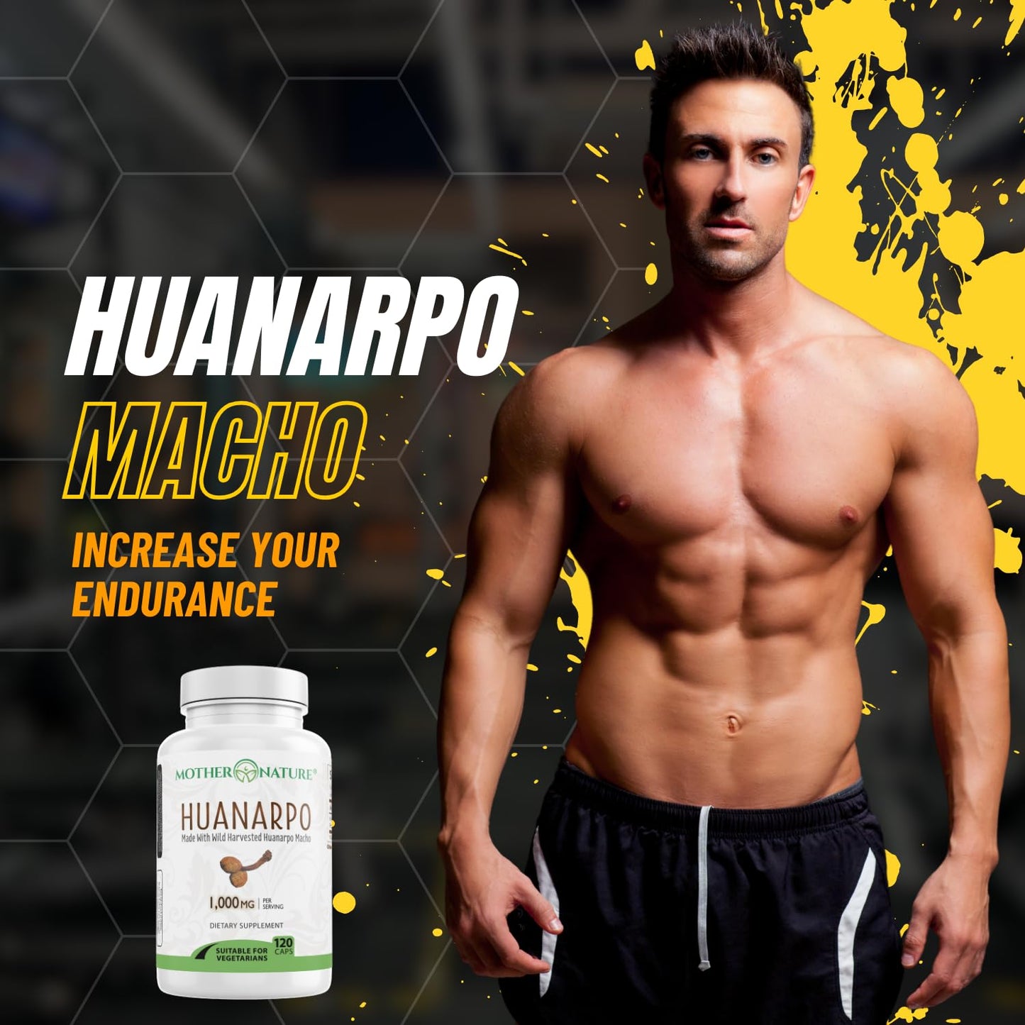 Mother Nature Organics Superfoods for Organic Living Huanarpo Macho 1000mg Capsules, 120 Count