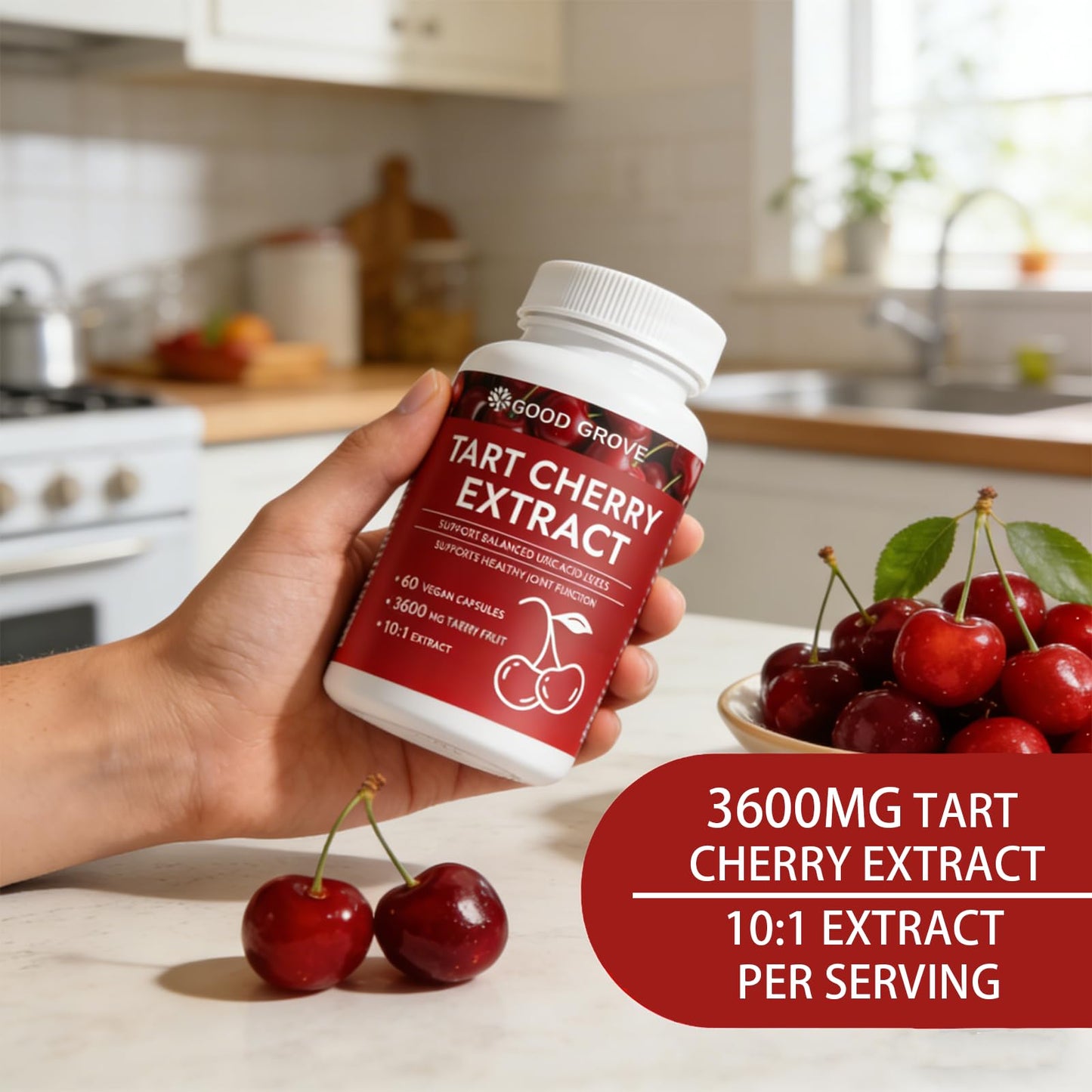 Luvie Glow Good Grove Tart Cherry Extract Capsules 60 Count