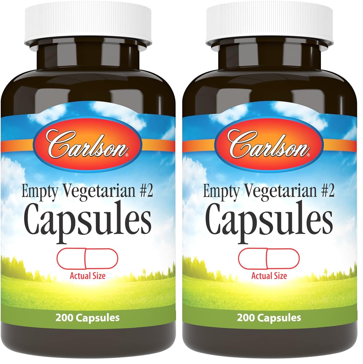 Carlson Empty Vegetarian #2 Small Capsules, 400 Capsules