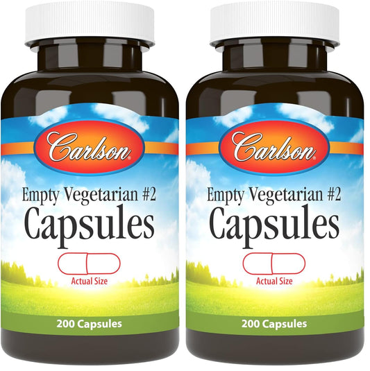 Carlson Empty Vegetarian #2 Small Capsules, 400 Capsules