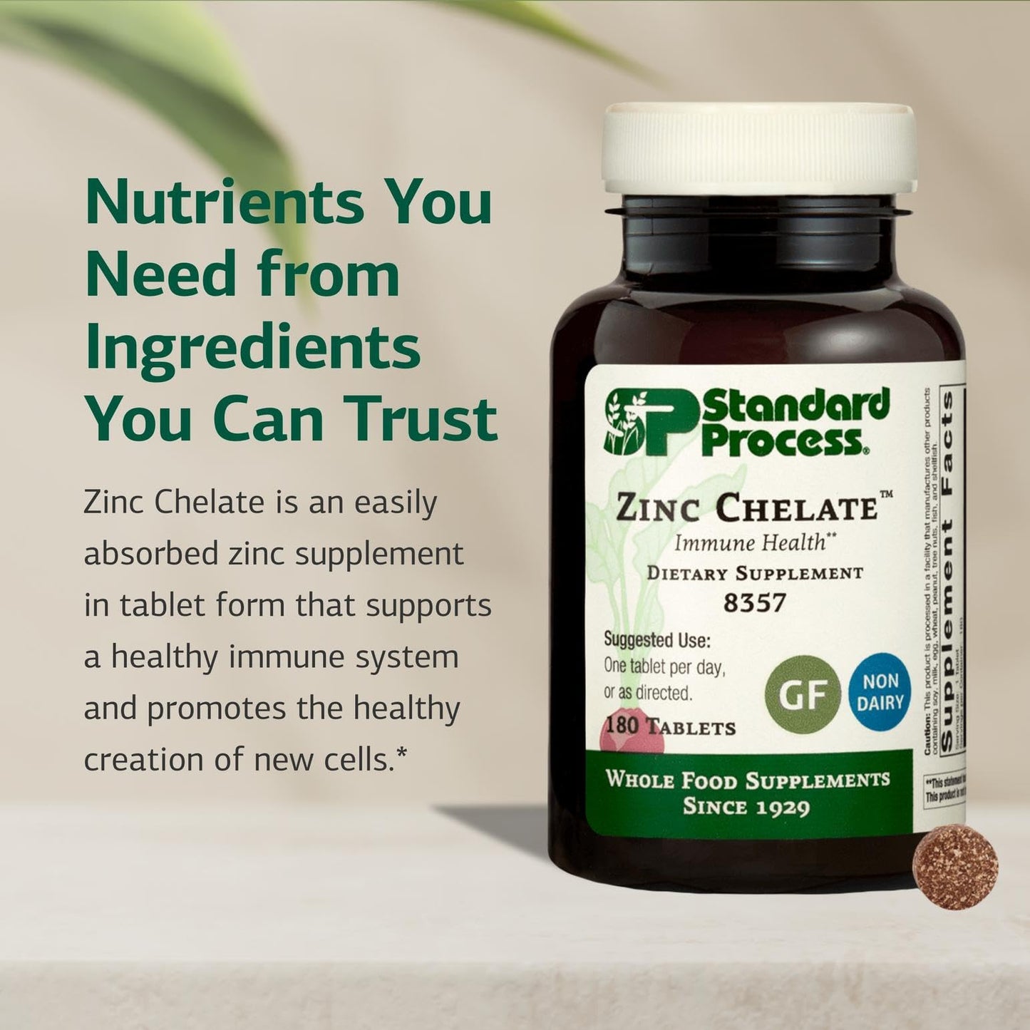 Standard Process Inc. Zinc Chelate, 180 Tablets