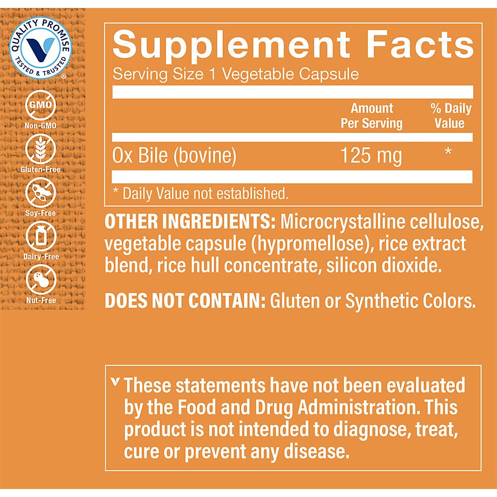 The Vitamin Shoppe Bile (Bovine) Capsule, 100 Count
