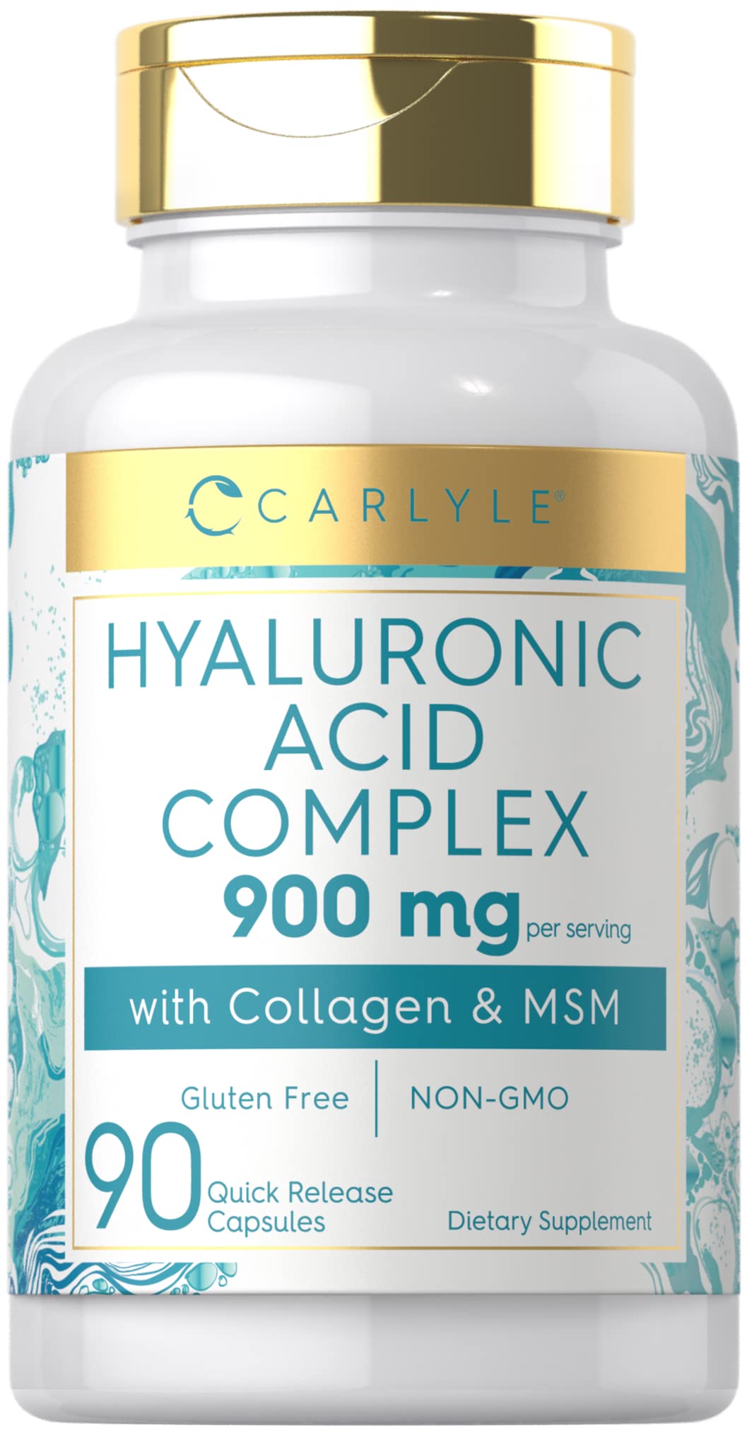 Carlyle Hyaluronic Acid Complex 900 mg with Collagen and MSM Capsules, 90 Count
