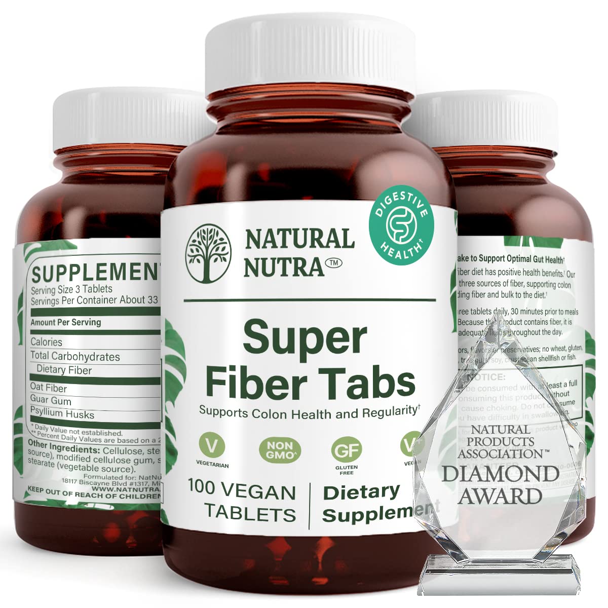 Natural Nutra Super Fiber Supplement Tablets, 100 Count