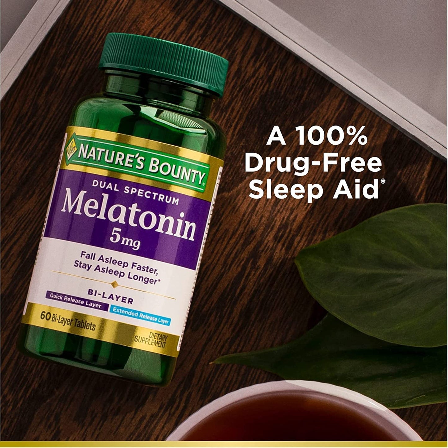 Nature's Bounty Melatonin 5mg Dual Spectrum Sleep Supplement, Softgels, 120 Softgels