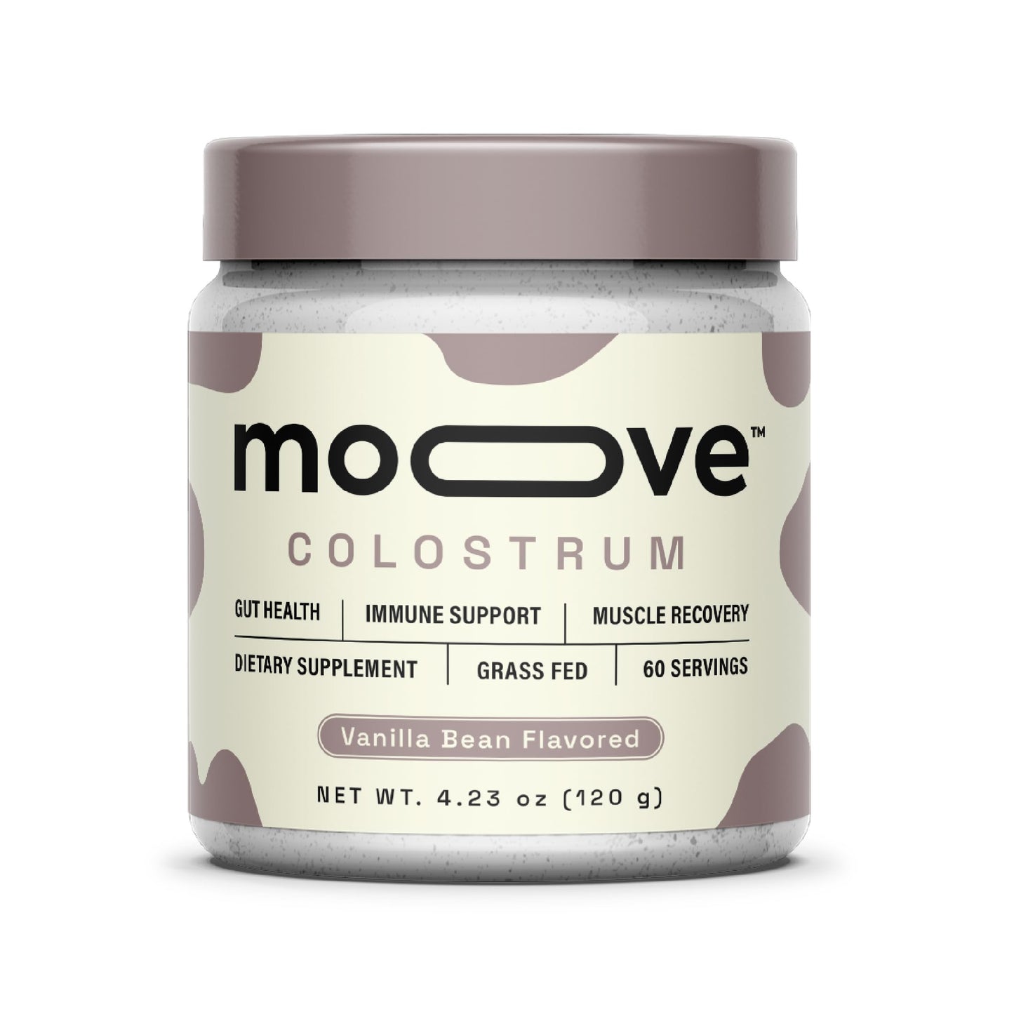 MOOVE Bovine Colostrum Powder Vanilla Bean Flavor, 4.23 Ounce