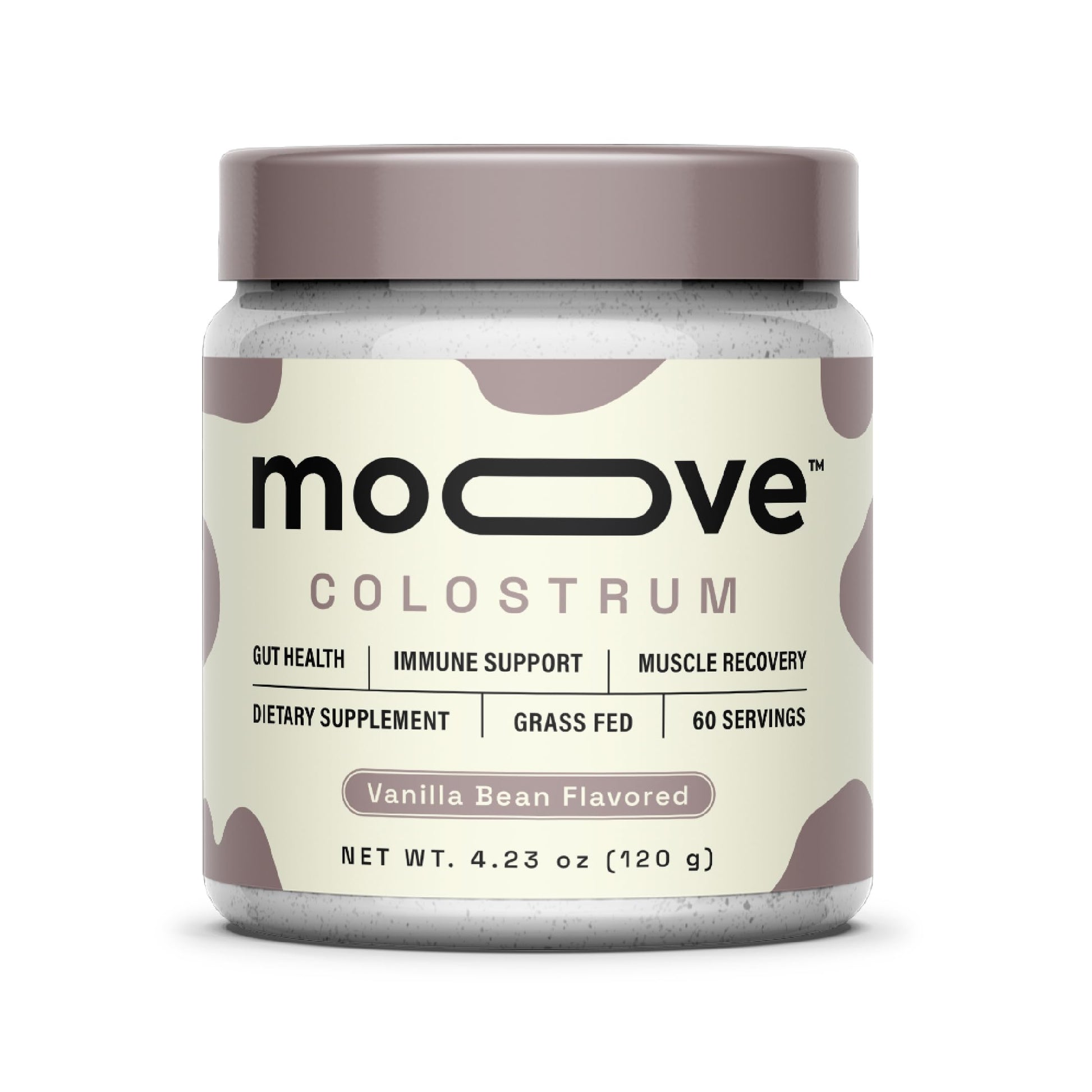 MOOVE Bovine Colostrum Powder Vanilla Bean Flavor, 4.23 Ounce