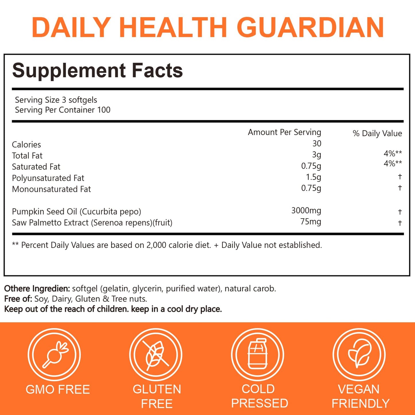 ESTHFGPSV Premium Pumpkin Seed Oil with Saw Palmetto 3000mg Softgel, 300 Count