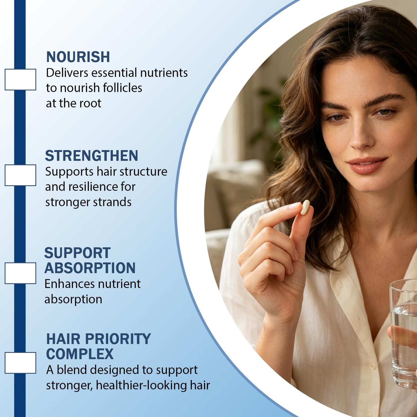 Enerra Keravive Hair Priority Complex with Biotin Collagen Keratin, Hair Growth Vitamins for Men and Women - Biotin, Vitamin C & Zinc, SupportHair Growth Capsule, 1 Count
