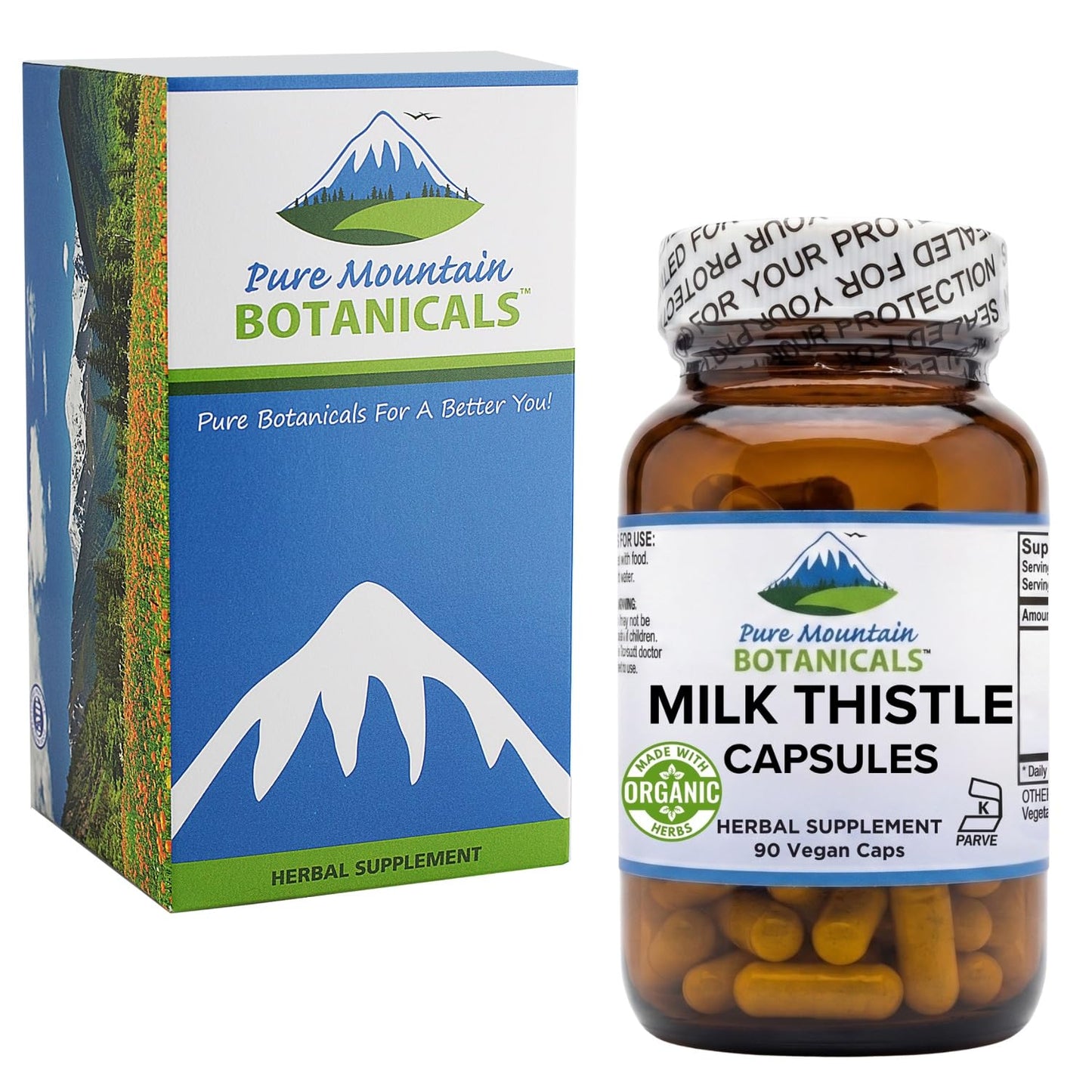Pure Mountain Botanicals Milk Thistle Capsules 90 Count