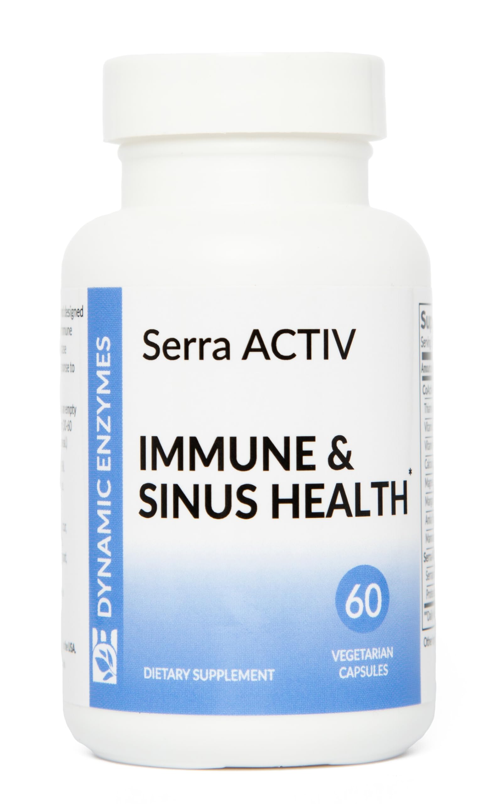 Dynamic Enzymes Serra ACTIV Systemic Enzymes – Serrapeptase 120,000 SPU with Acid-Resistant Delivery – Supports Sinus, Respiratory & Circulatory Wellness, 60 Capsules