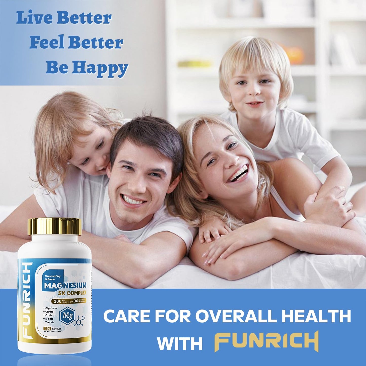 FUNRICH 5 in 1 Magnesium Complex with Vitamin B6, 360 Softgels