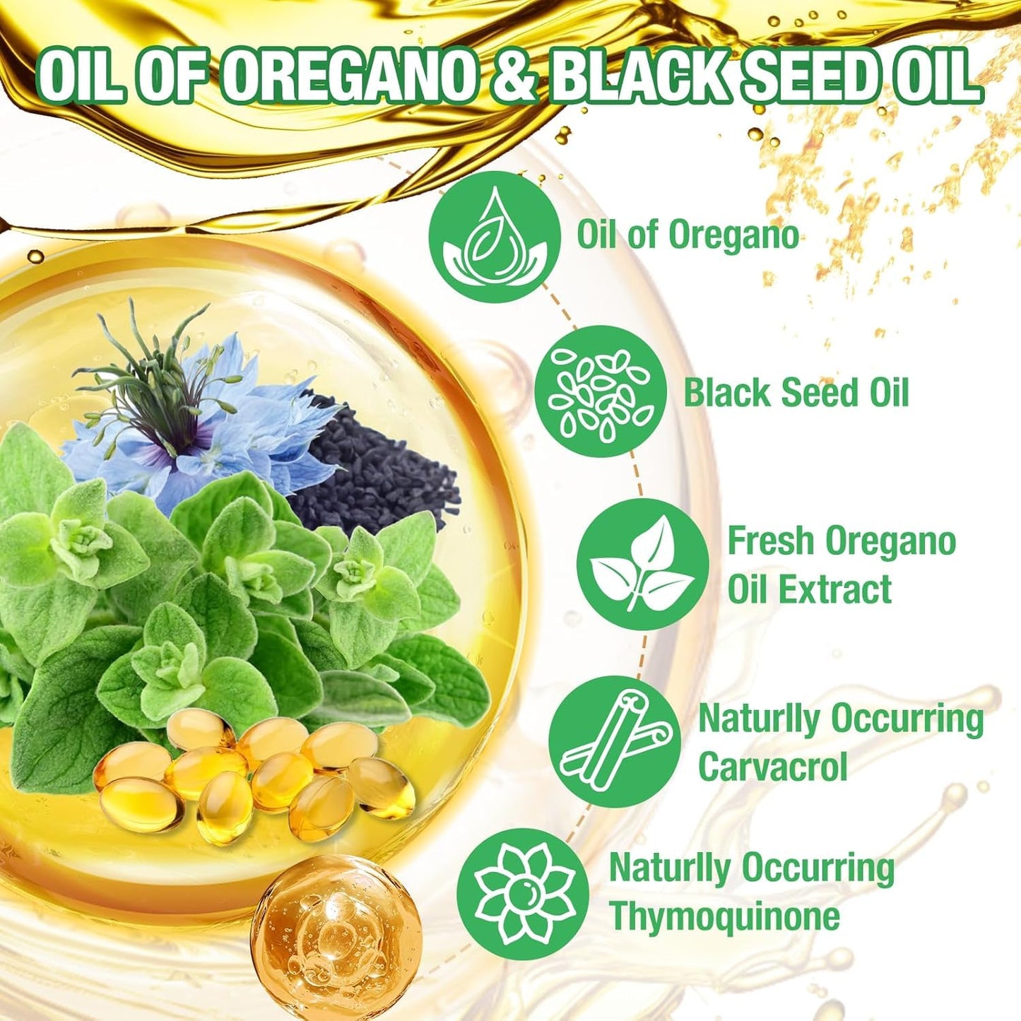 MSLOTAL Oil of Oregano with Black Seed Oil Softgels 400