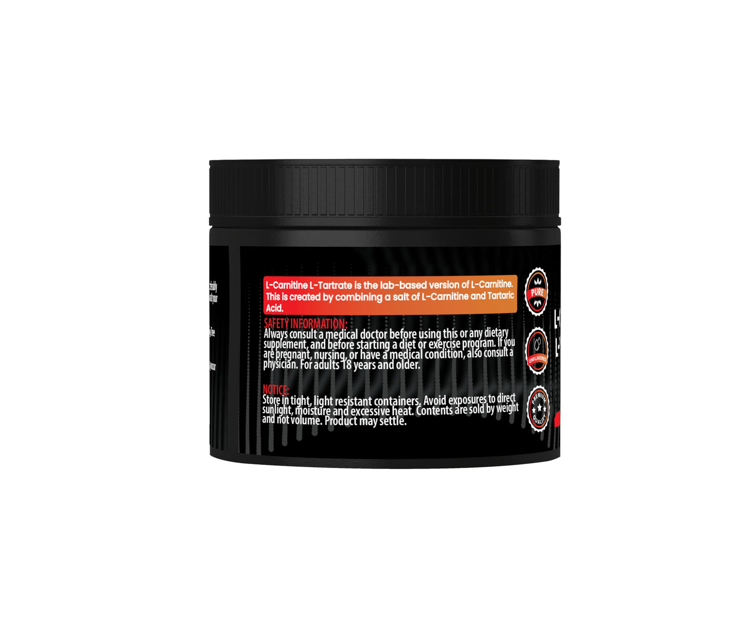 PURE ORIGINAL INGREDIENTS L-Carnitine L-Tartrate Powder 3 oz