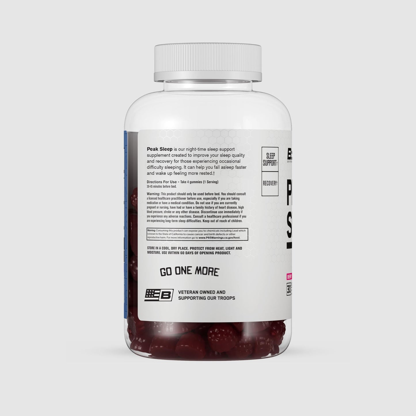 BARE PERFORMANCE NUTRITION BPN Peak Sleep Gummy Sleep Aid & Recovery Support Supplement, 120 Gummies