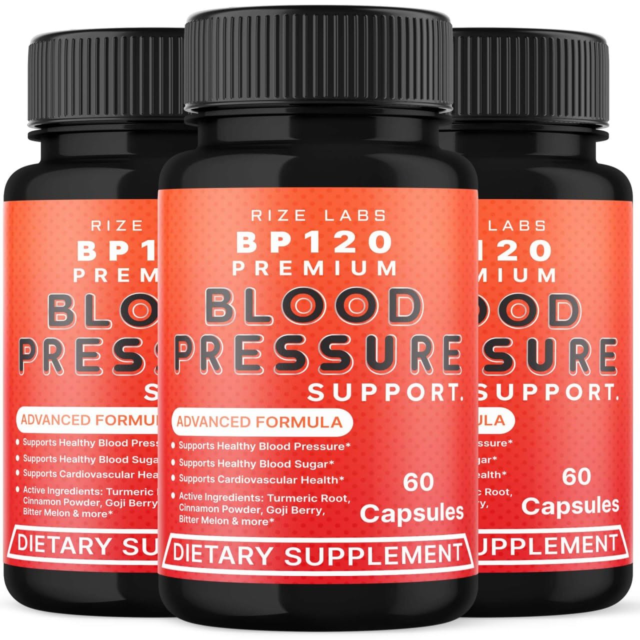 Rize Labs BP120 Premium Dietary Supplement Capsules 180 Capsules