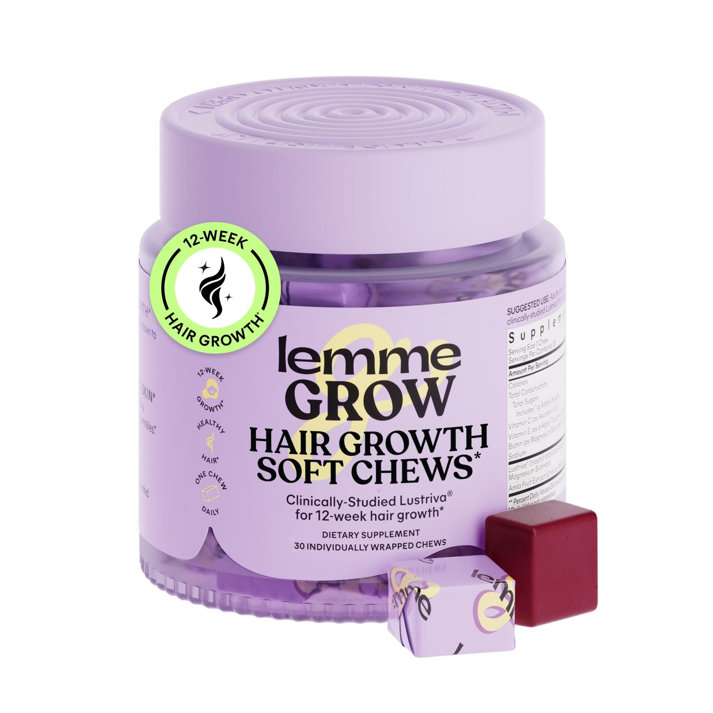Lemme Grow Hair Growth Booster Chewable 30 Count