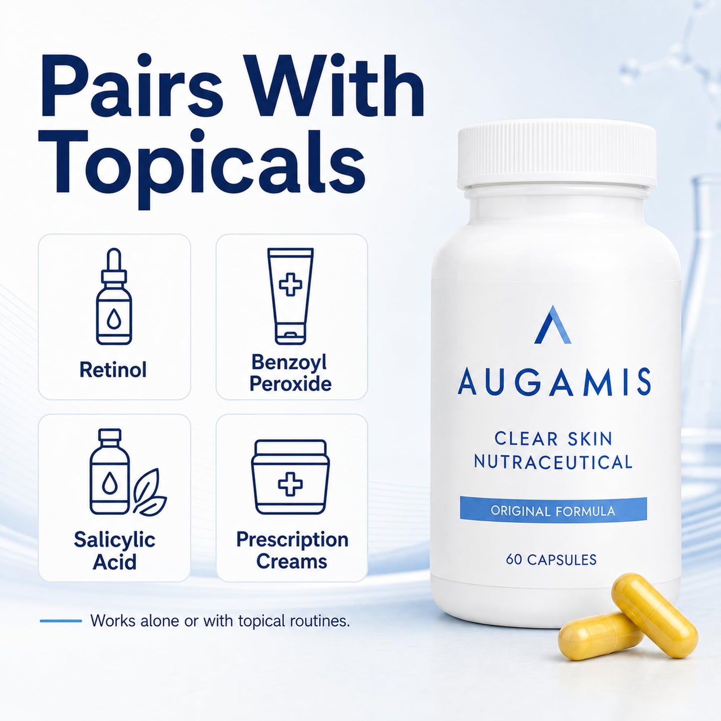 Augamis Hormonal Acne Treatment for Women – DIM-Free Clear Skin Supplement for Face & Body 60 Capsules