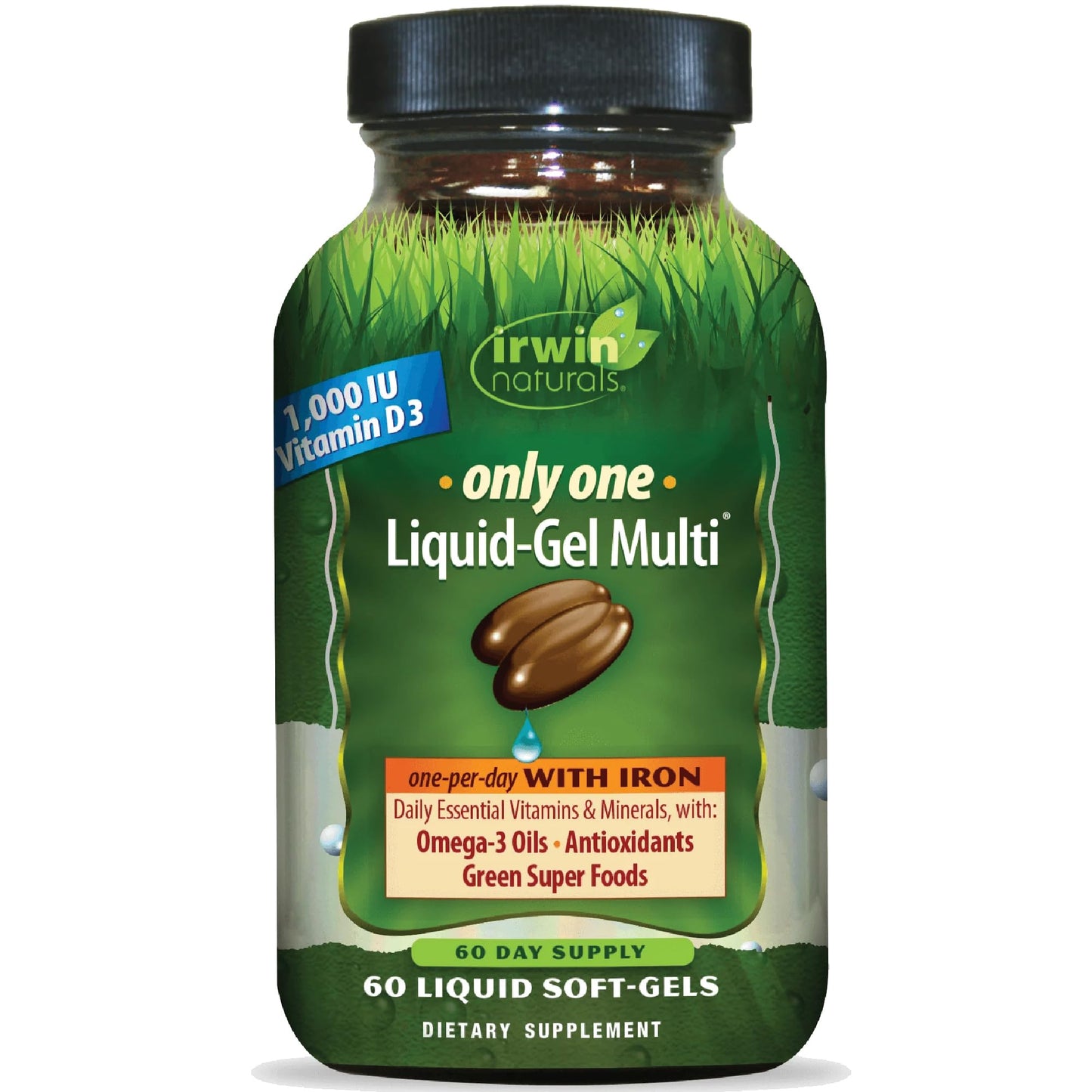 Irwin Naturals Only One Daily Multivitamin with Iron Softgels 60 Count