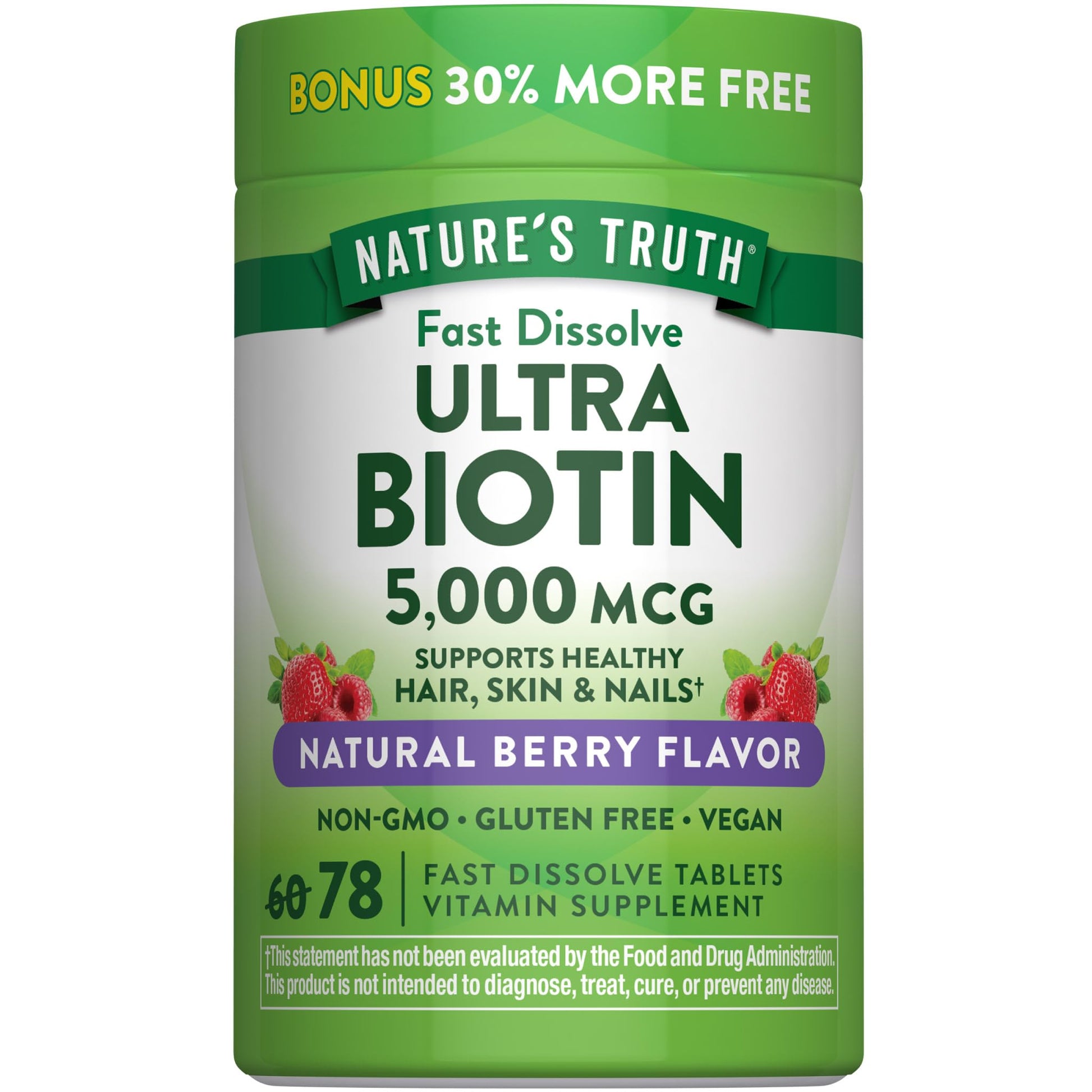 Nature's Truth Biotin 5000mcg Tablets, 78 Count