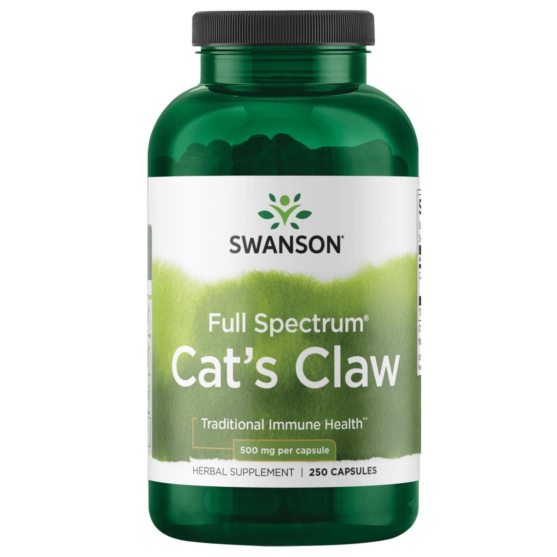Swanson Cat's Claw Full Spectrum 500 mg Capsules, 250 Count