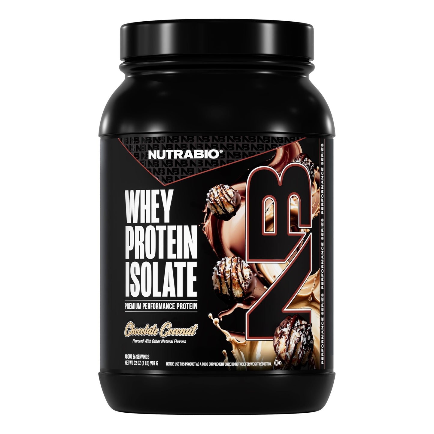 NutraBio 100% Whey Protein Isolate Protein Powder, 32