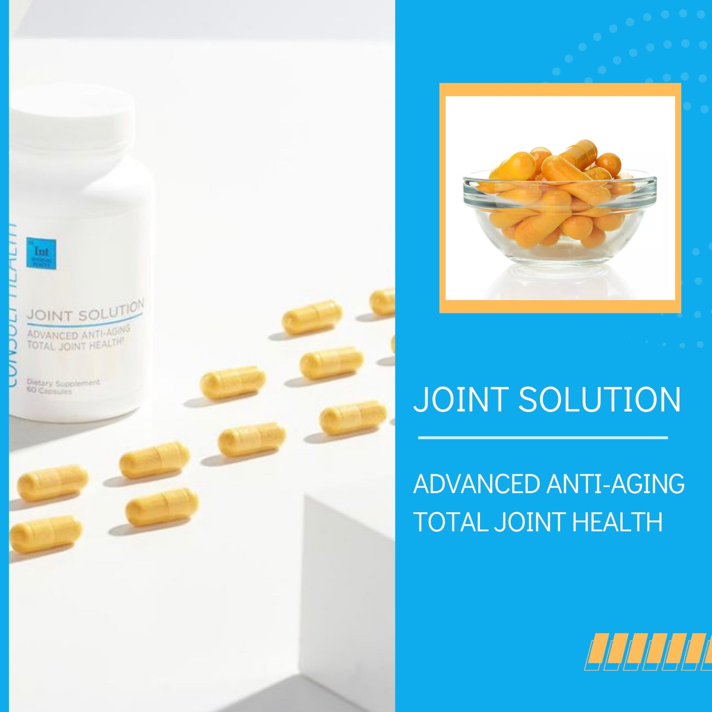 Consult Health Joint Solution Advanced Anti-Aging Total Joint Health Dietary Supplement with UC Type 2 Collagen, Hyaluronic Acid, Curcumin for Maximum Flexibility and Reducing Discomfort Capsules, 30 Count
