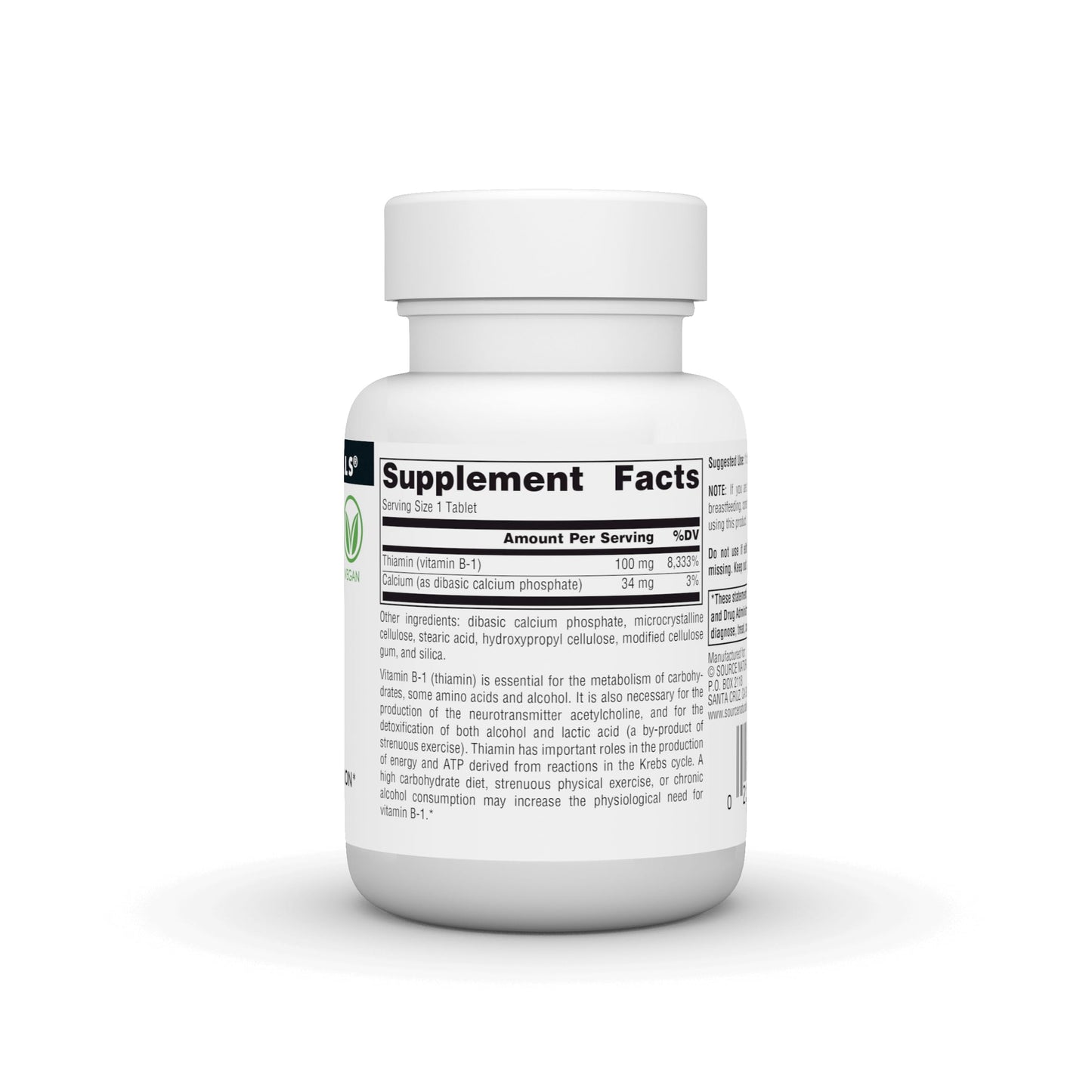 Source Naturals Vitamin B-1 Thiamin Tablet 100 Tablets