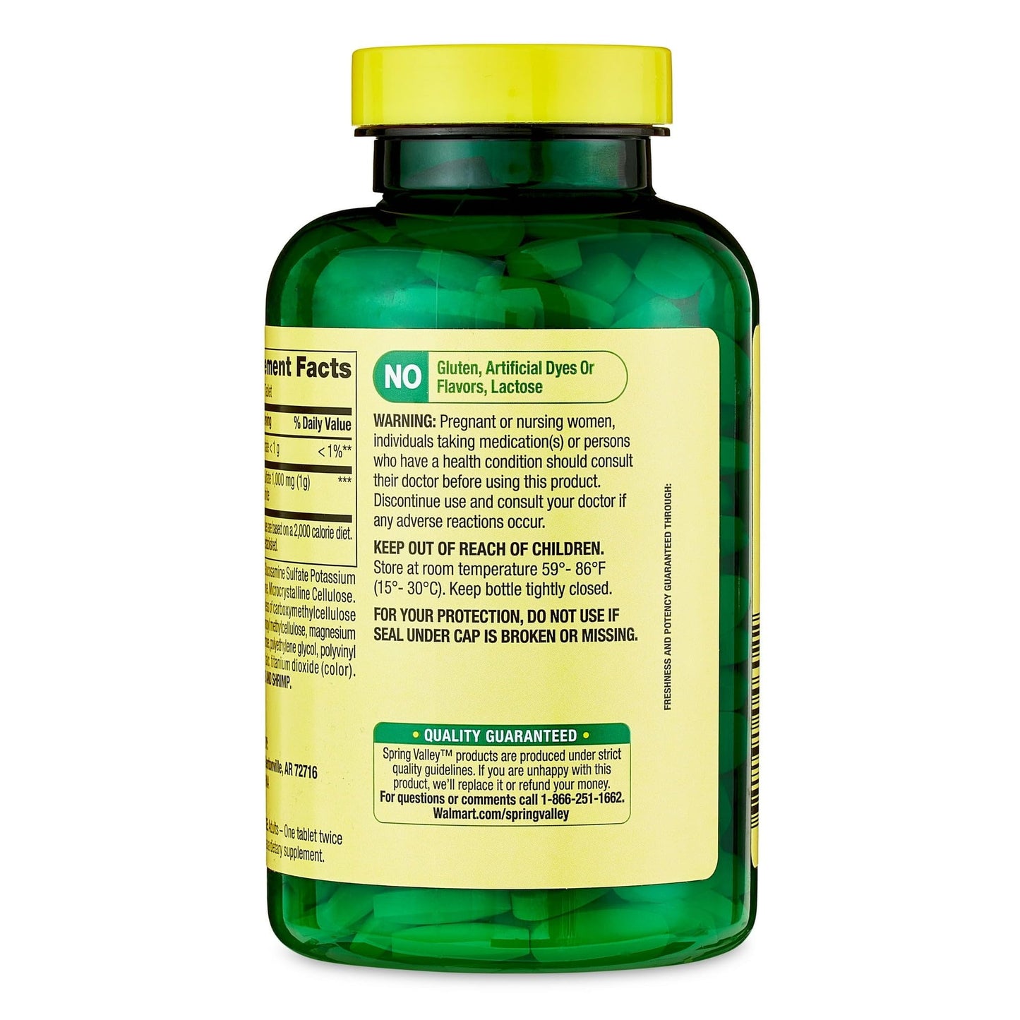 BASKETGOODS Glucosamine Sulfate Potassium Chloride Tablets, 200 Count