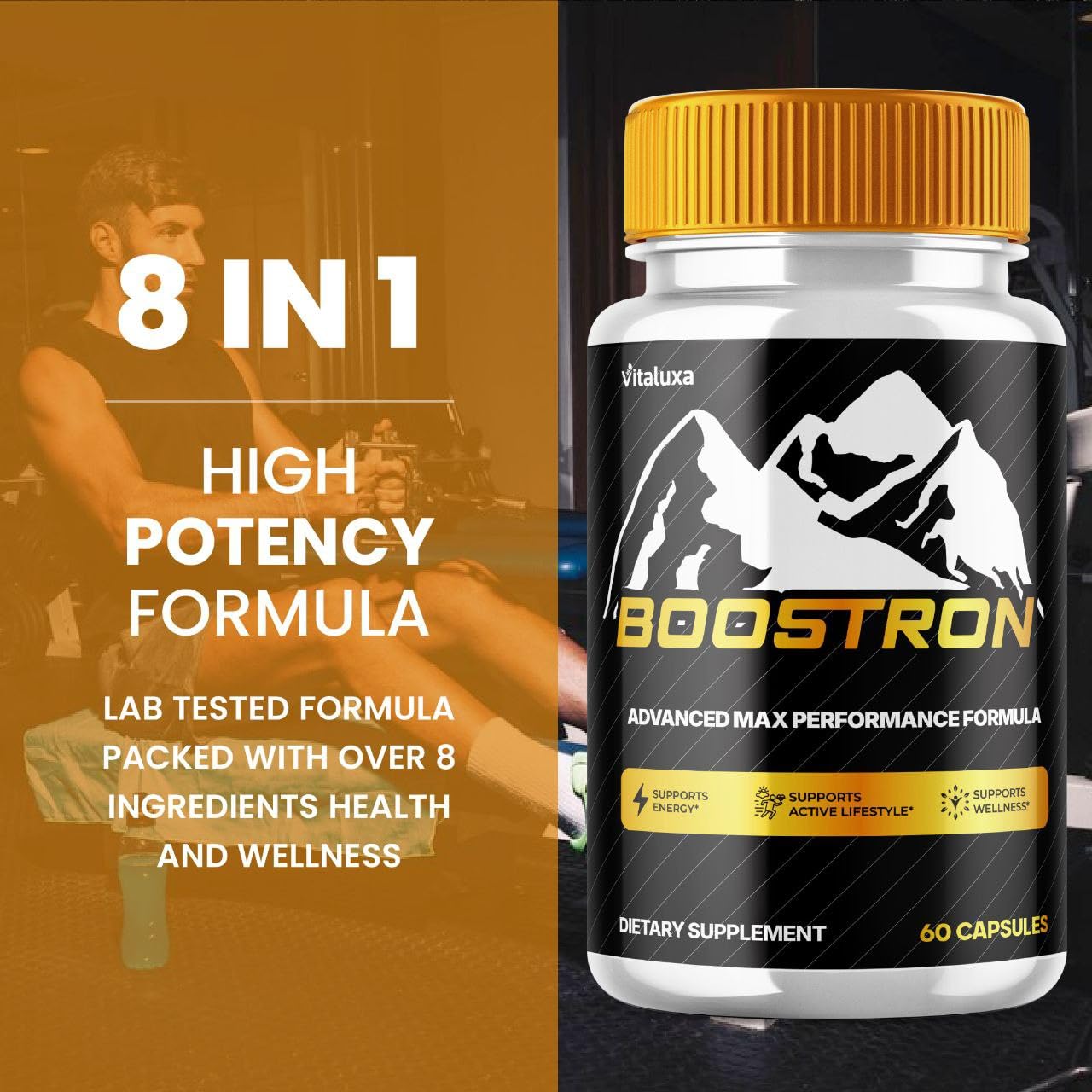 Vitaluxa Boostron Maximum Strength Performance Blend Capsules, 120 Count