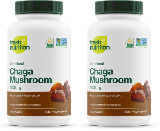 Fresh Nutrition Organic Chaga Mushrooms Capsules, 180 Count