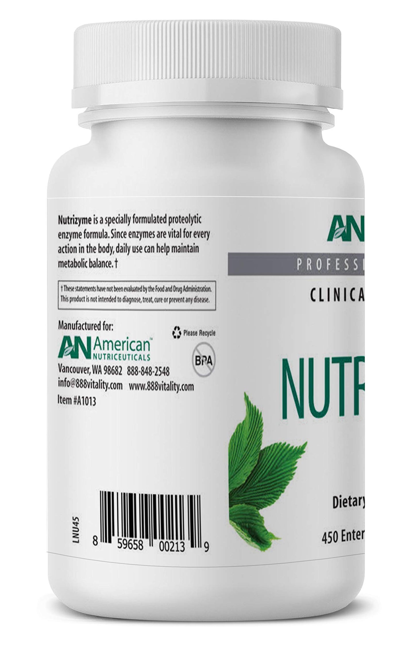 American Nutriceuticals Nutrizyme Proteolytic Enzymes Tablets 450