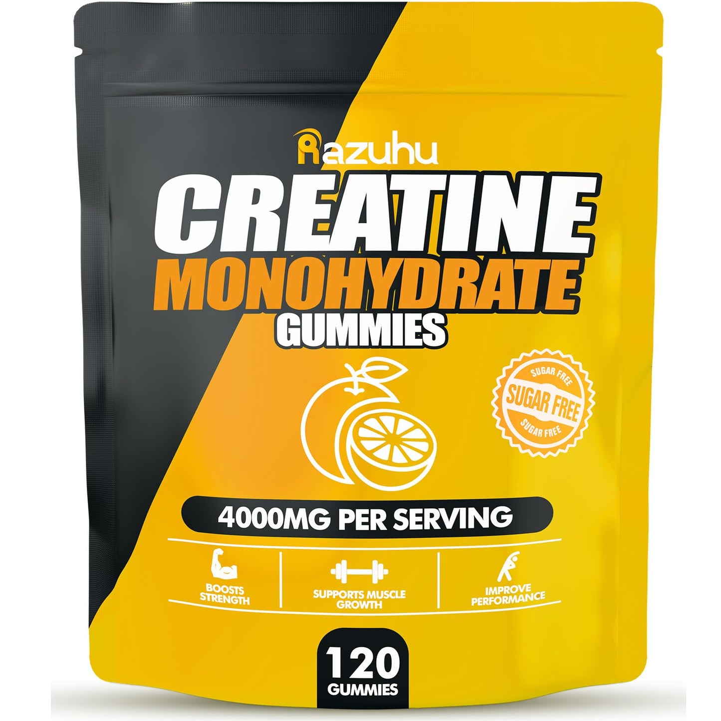 Razuhu Creatine Monohydrate Gummies, 100 Count