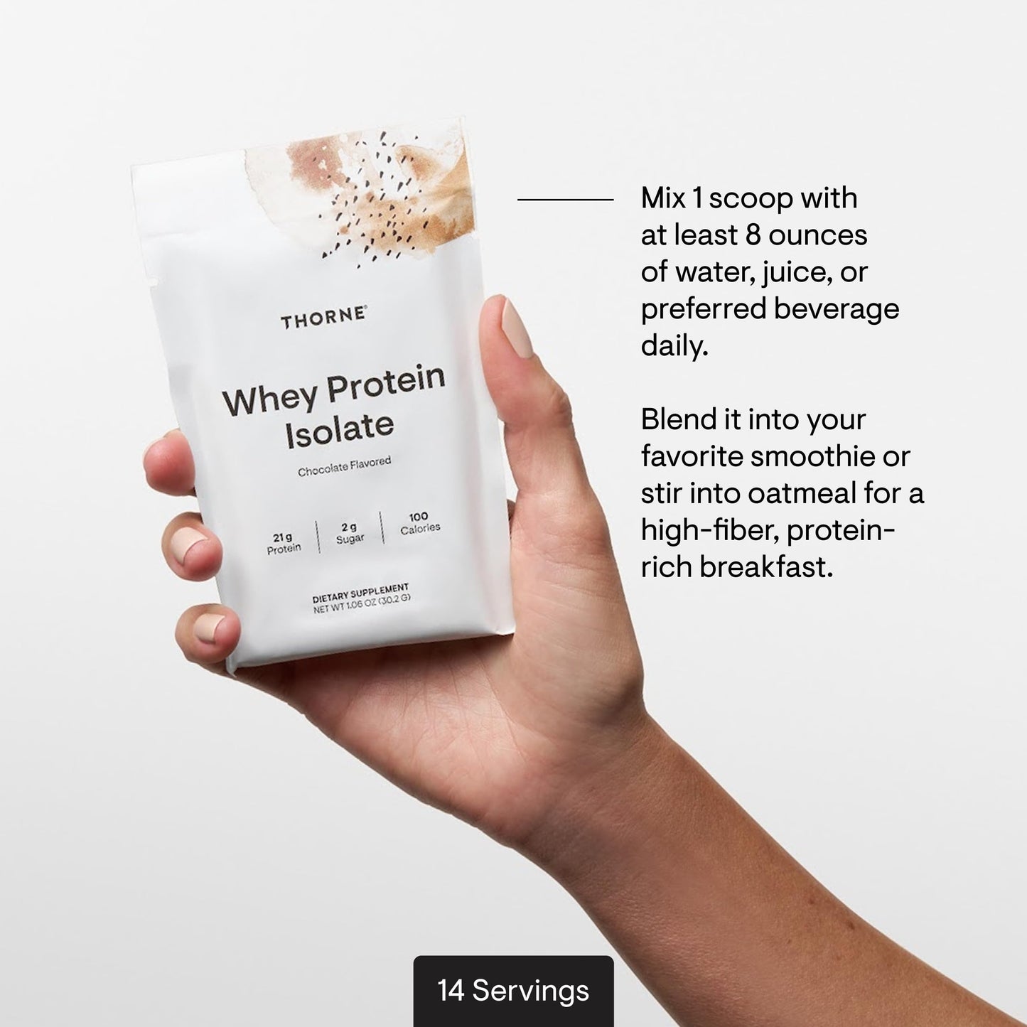 THORNE Whey Protein Isolate, Balanced Amino Acids Profile, 14 Packets