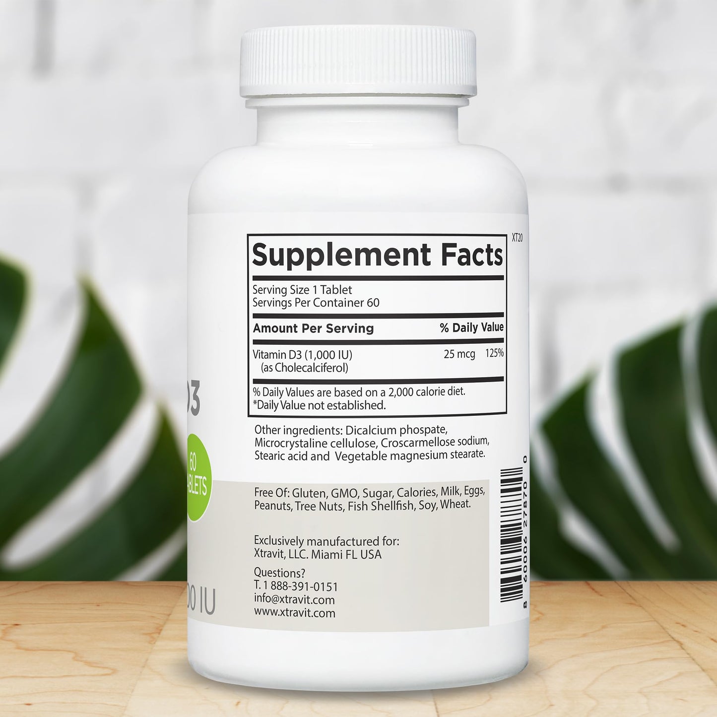 Xtravit Vitamin D3 Supplement 1000IU, 60 Tablets