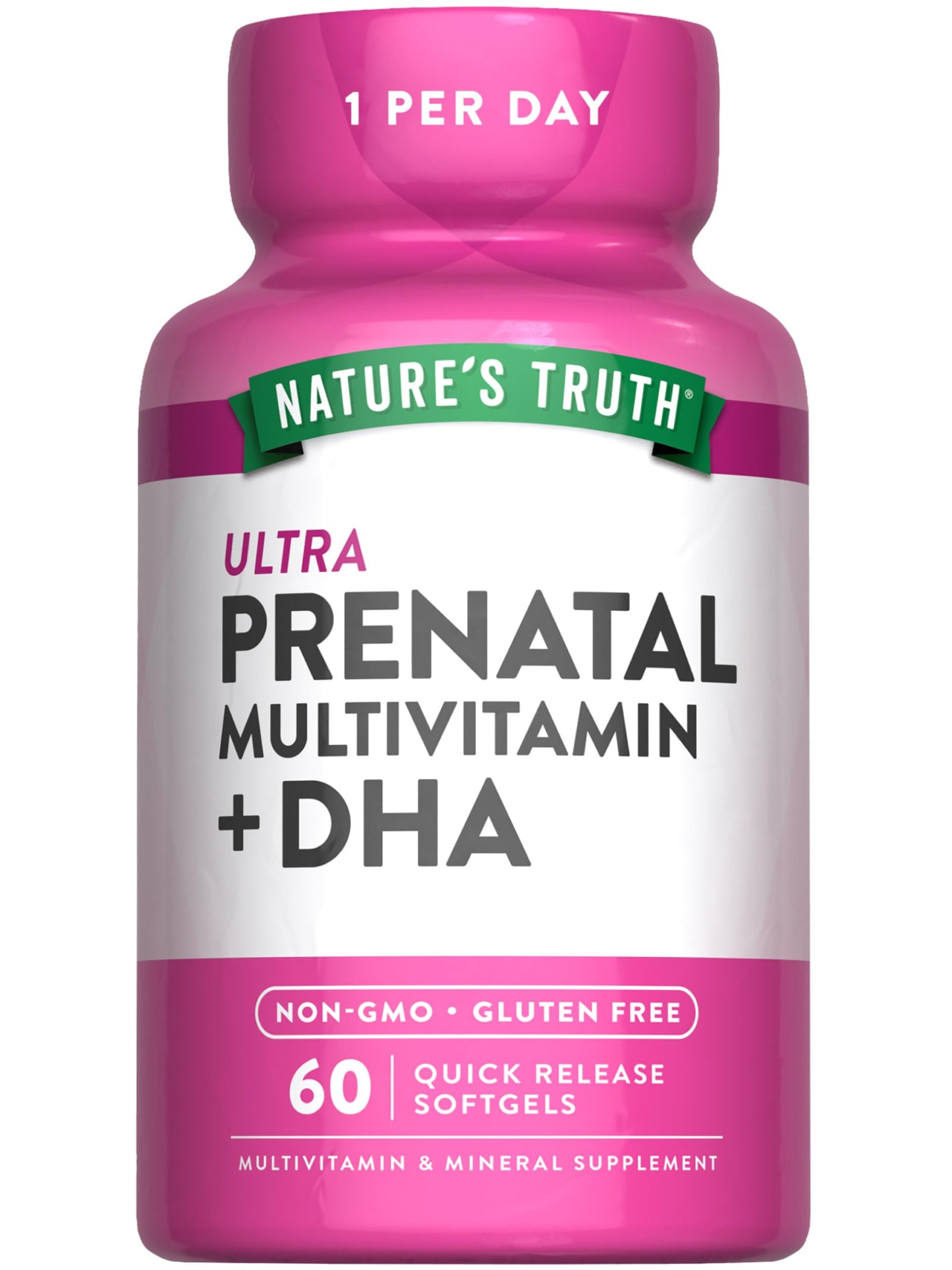Nature's Truth Prenatal Vitamins for Women with DHA and Folic Acid Softgels 60 Count