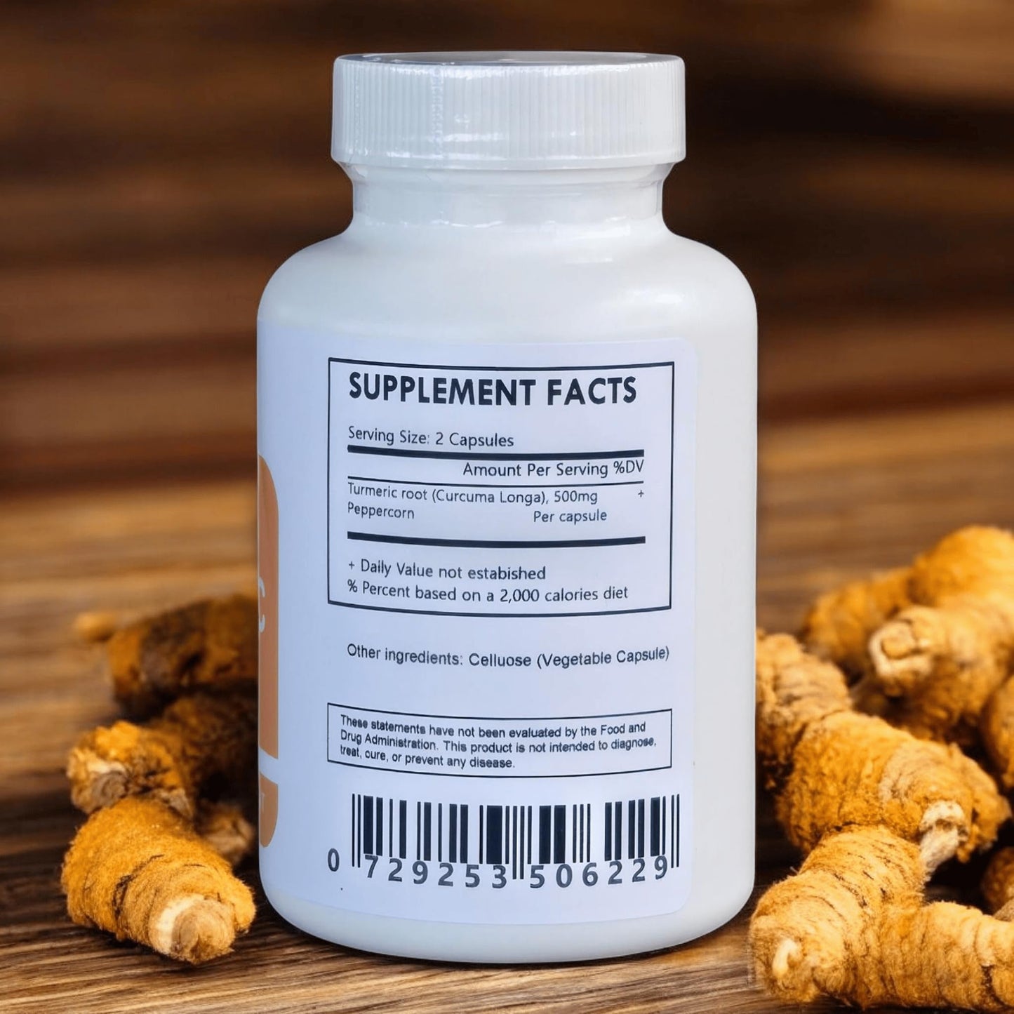 Herbal Island Organic Turmeric Powder and Peppercorn 120 Count