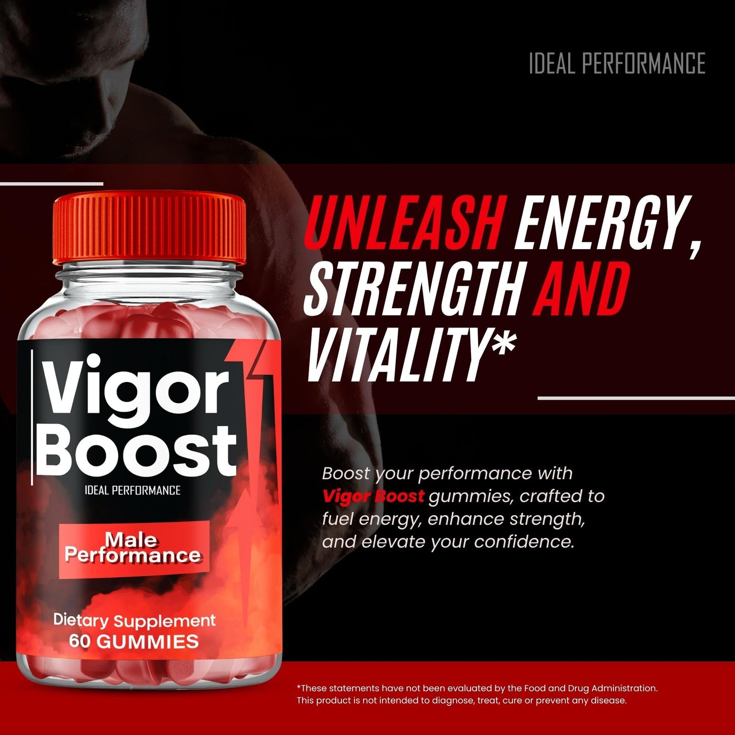 IDEAL PERFORMANCE Vigor Boost Gummies, 60 Count