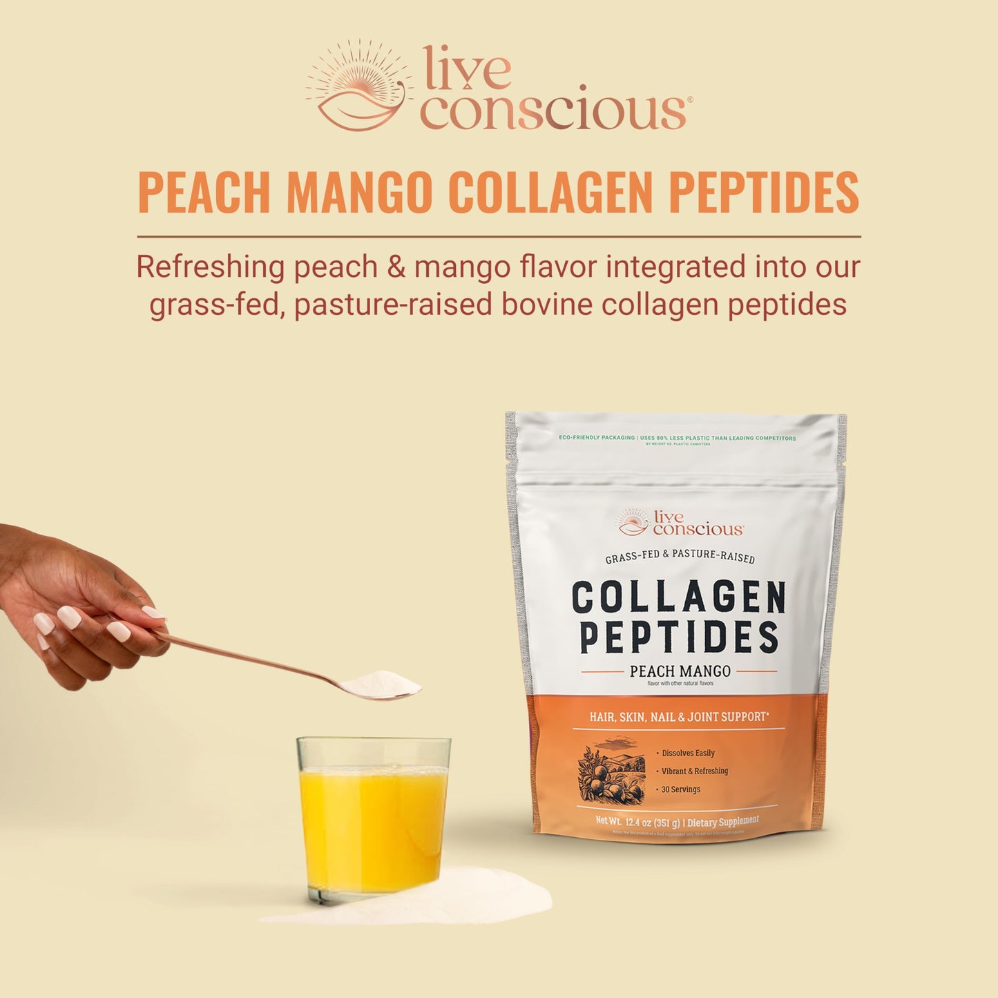 Live Conscious Collagen Peptides Powder 13 Ounce