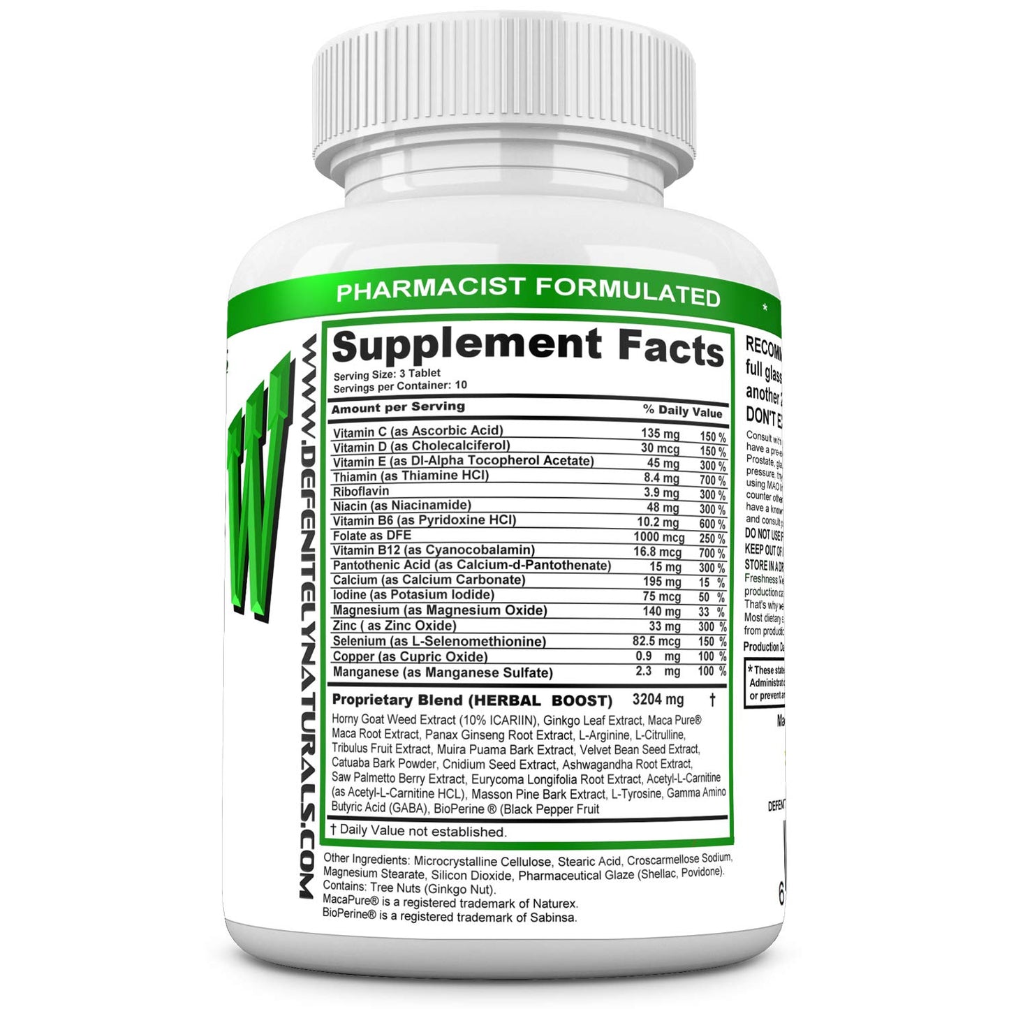 DEFENITELY NATURALS SemenFlow Extra Helps Increase Count and Fertility Tablets, 30 Count