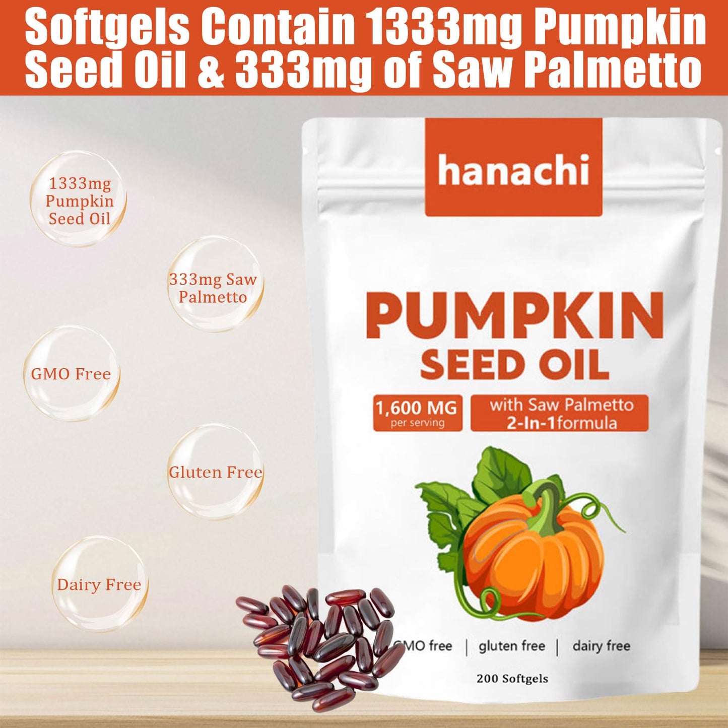 Hanachi Ovela Pumpkin Seed Oil Capsules 1 Capsule